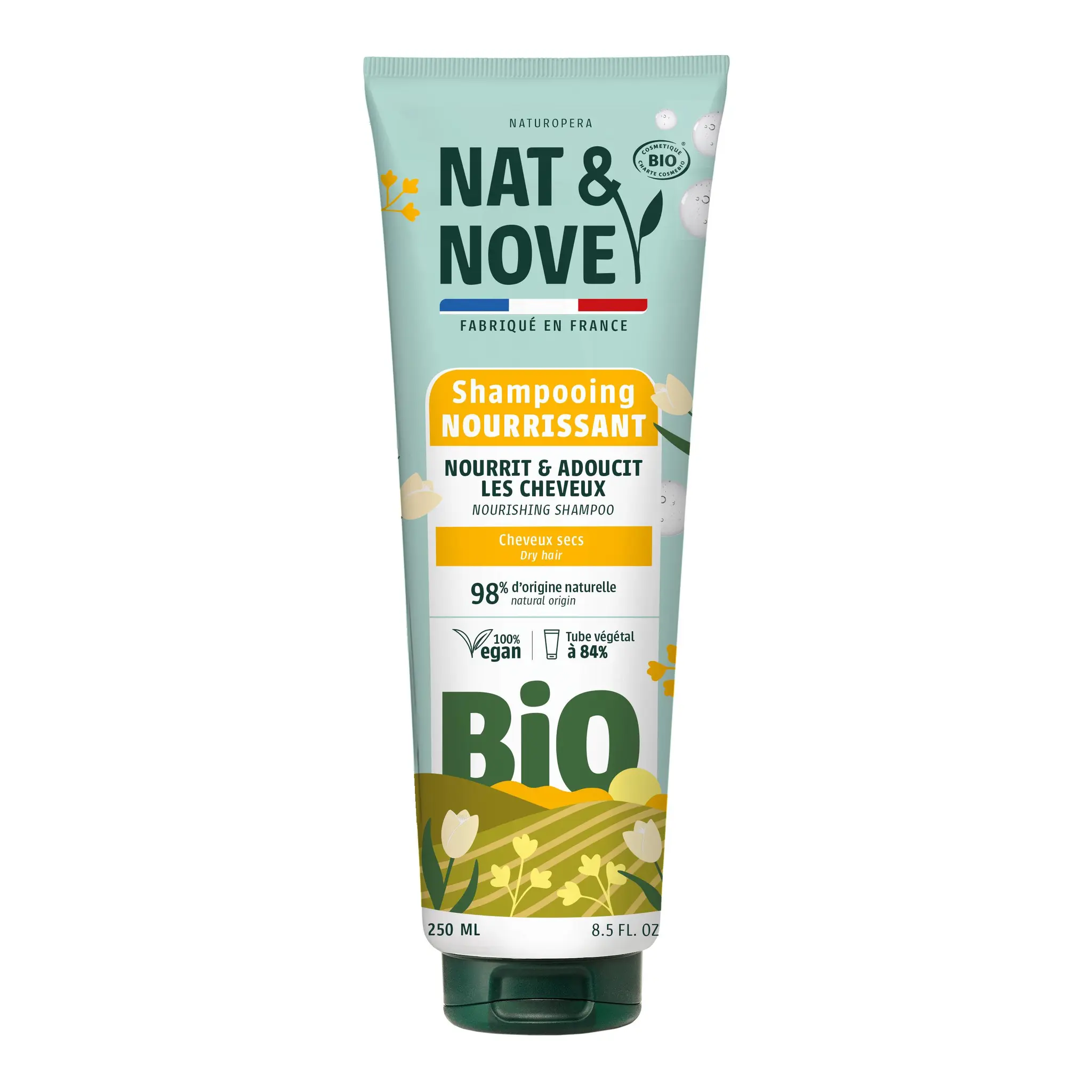 NAT&NOVE Shampooing nourrissant bio pour cheveux secs