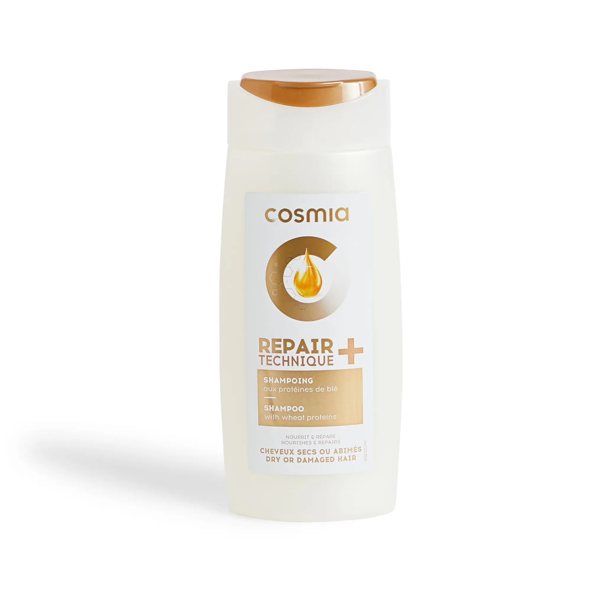 COSMIA Repair + technique shampooing aux protéines de blé cheveux secs ou abîmés