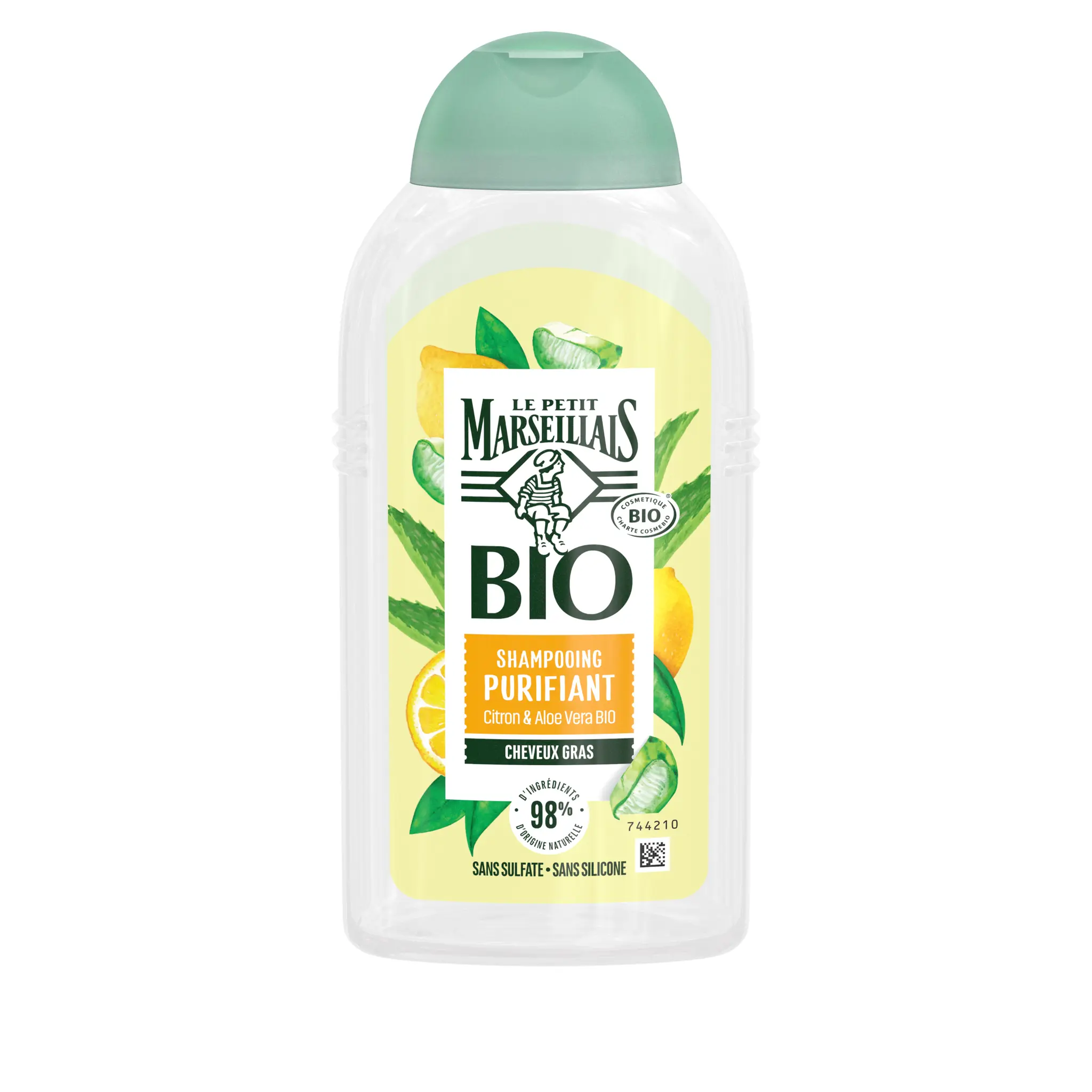 LE PETIT MARSEILLAIS Shampooing bio purifiant citron et aloe vera cheveux gras