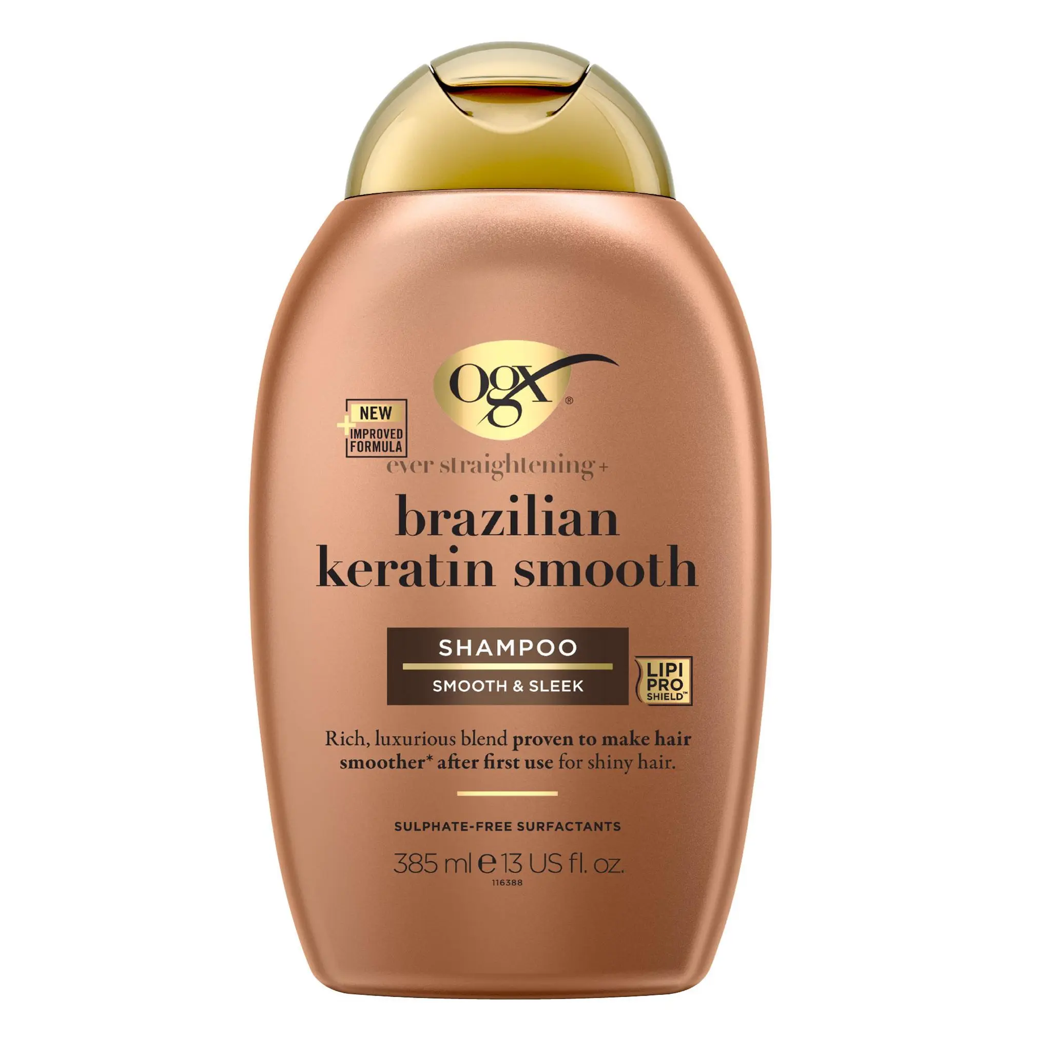 OGX Shampoing lissant à la kératine brésilienne sans sulfate