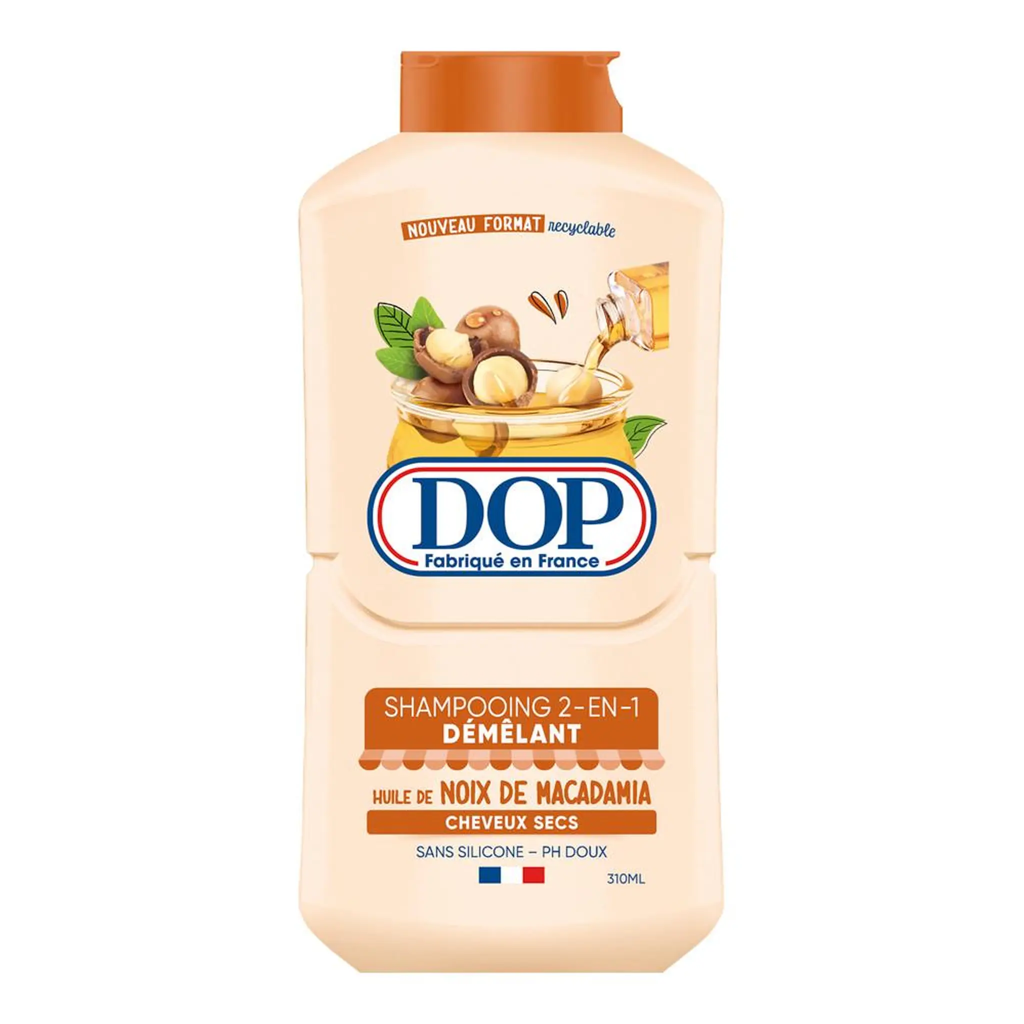 DOP Shampooing 2en1 démêlant à l'huile de noix de macadamia