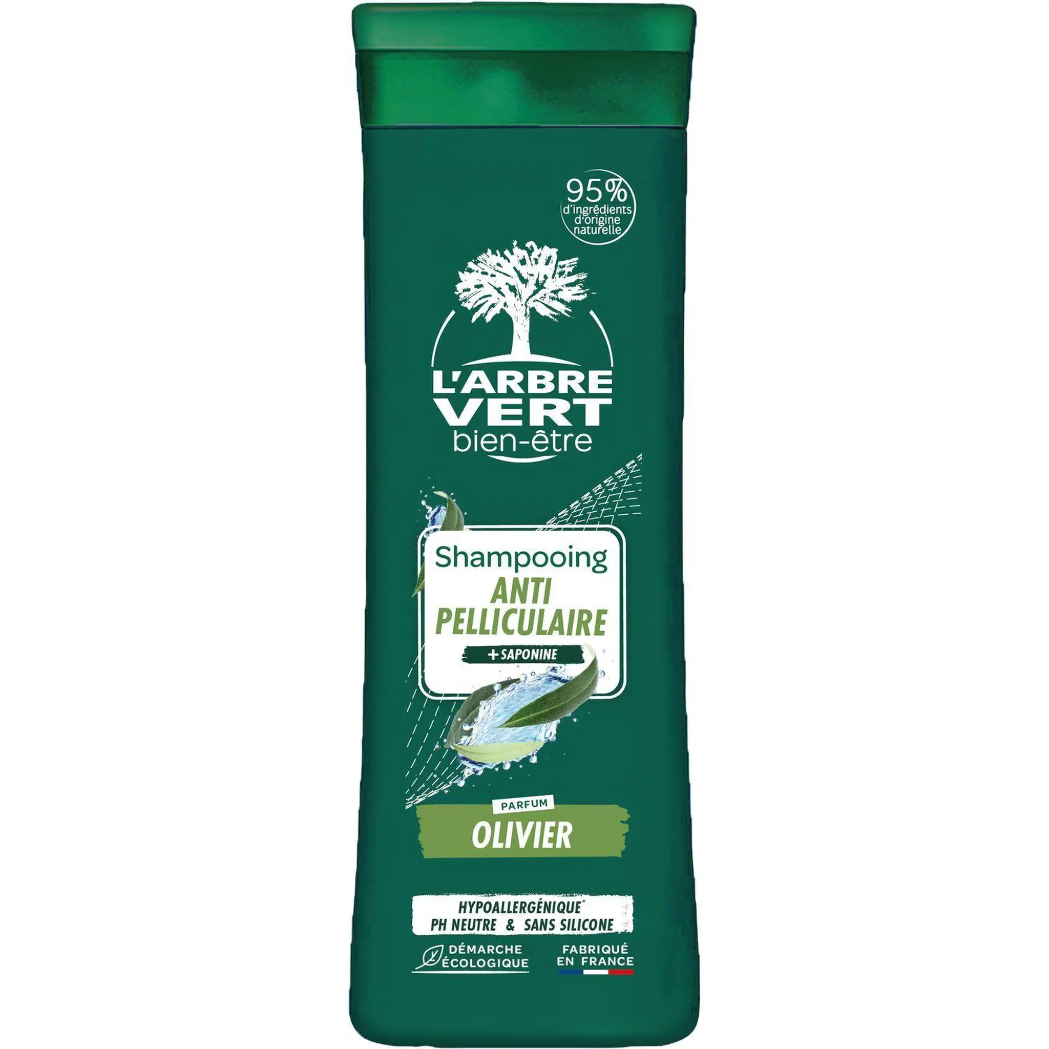 L'ARBRE VERT Shampooing homme antipelliculaire olivier et saponine