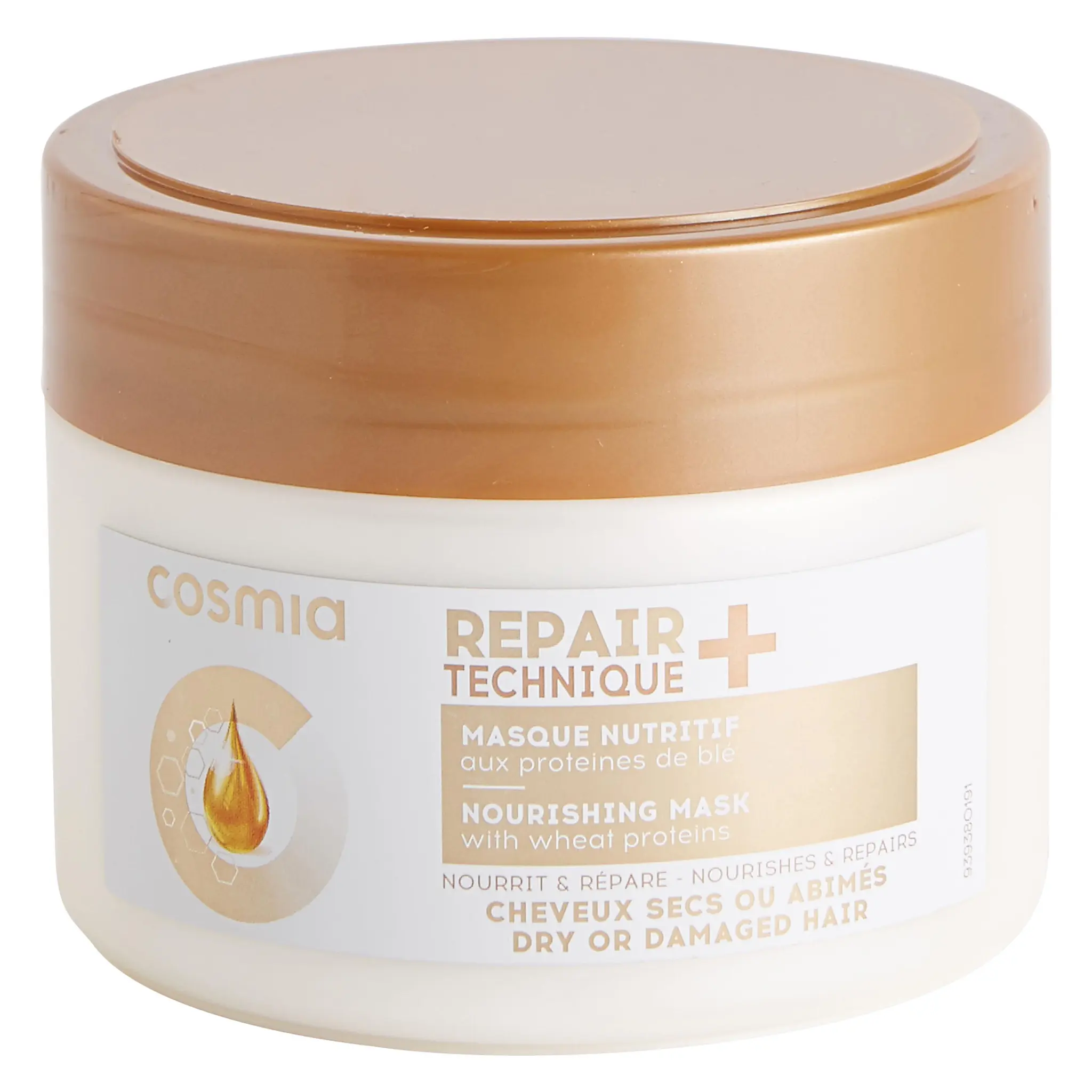 COSMIA Repair + masque nutritif aux protéines de blé pour cheveux secs ou abîmés