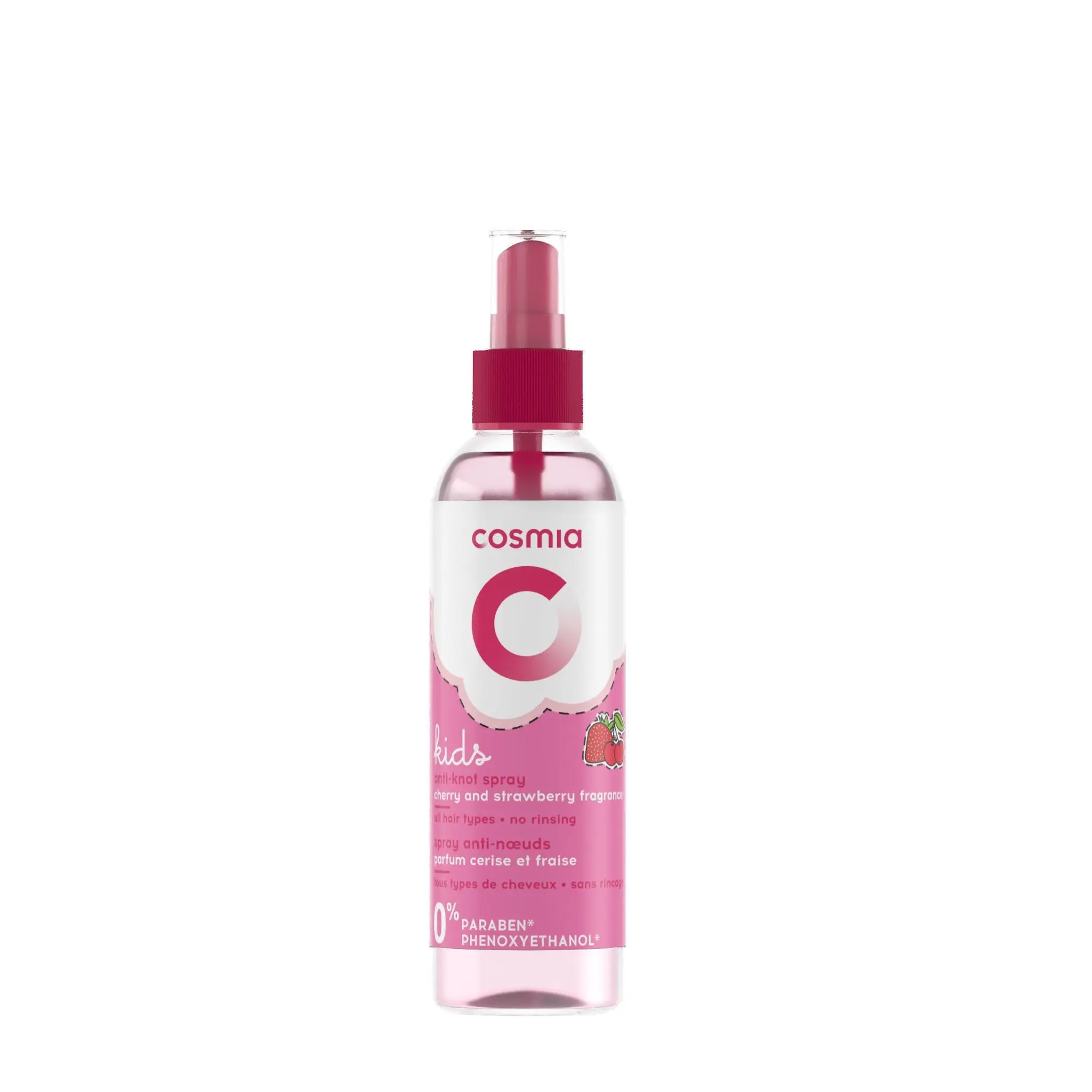 COSMIA Kids spray enfant anti-noeuds cerise & fraise tous types de cheveux