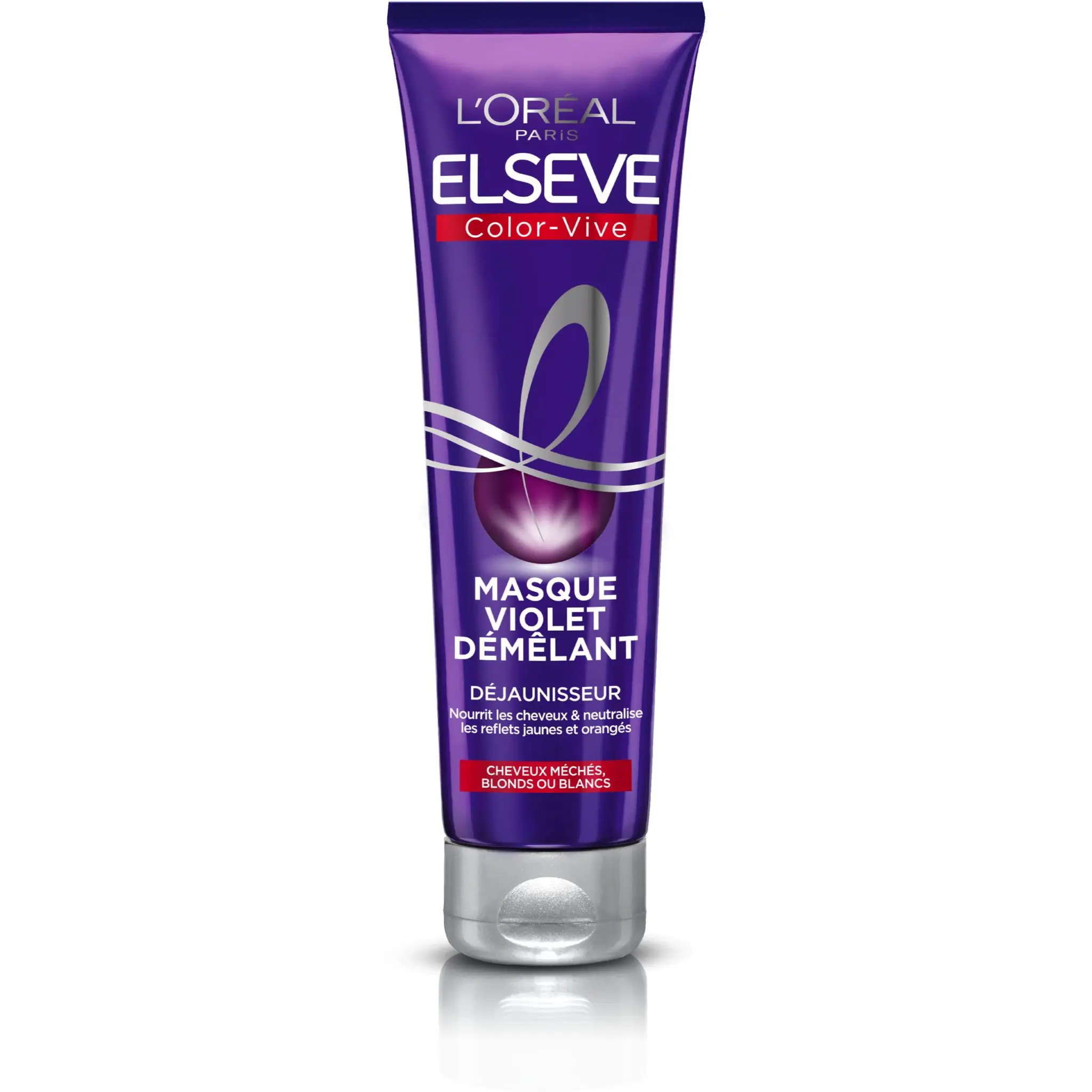 ELSEVE Color-vive Masque violet démêlant couleur cheveux méchés blonds et blancs