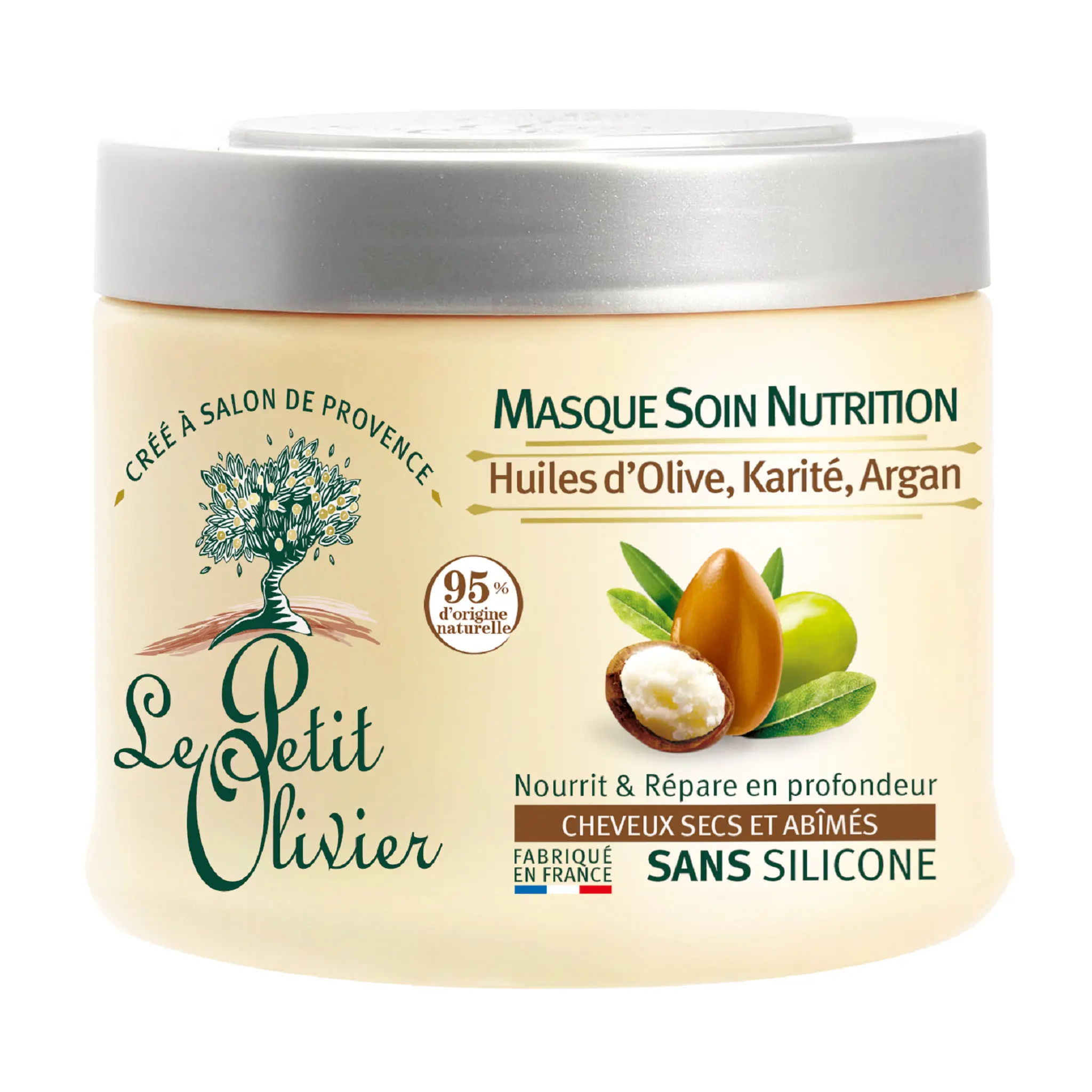 LE PETIT OLIVIER Masque soin nutrition cheveux secs & abîmés aux huiles d'olive, karité, argan