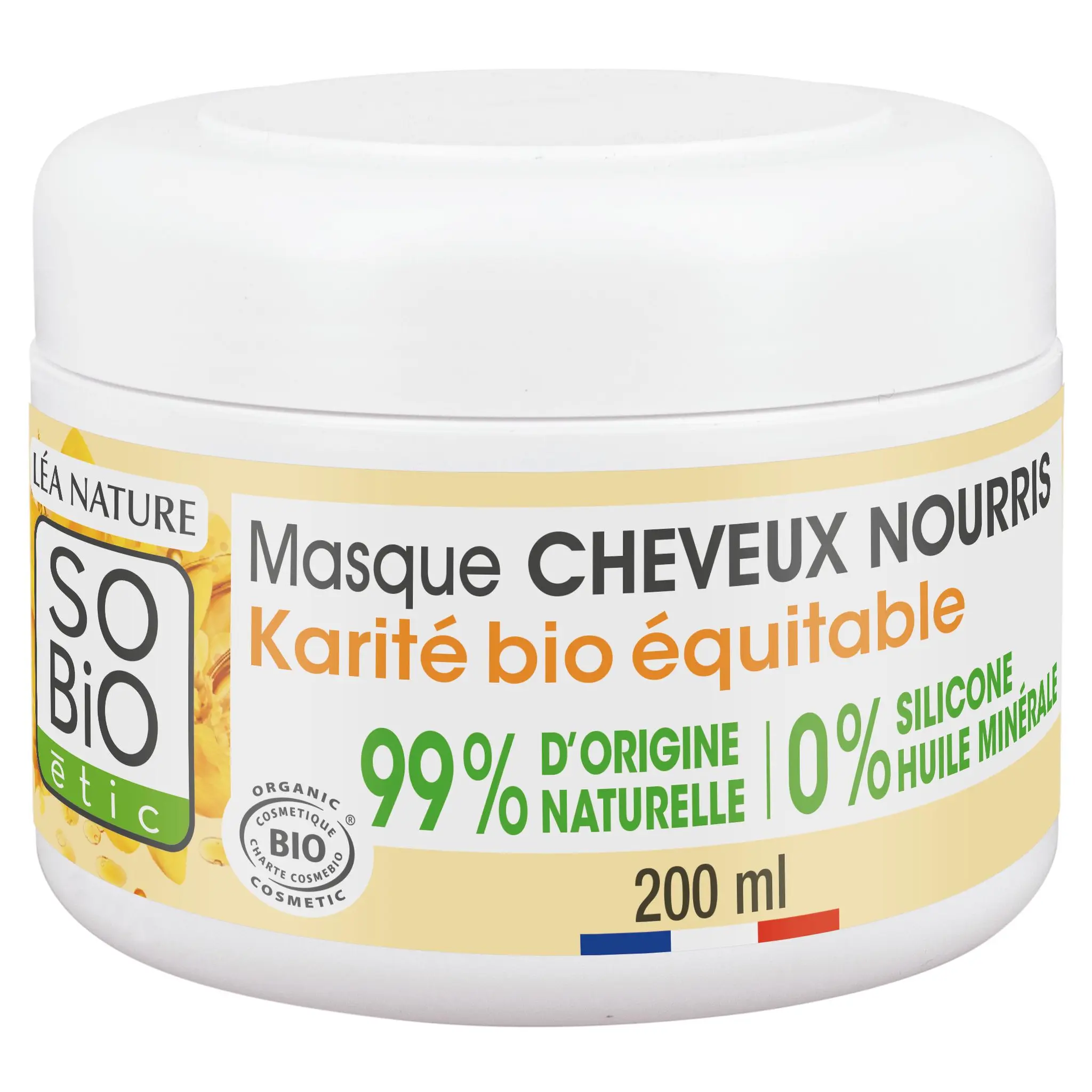 SO BIO ETIC Masque cheveux nourris cheveux secs à très secs karité bio équitable et cire de jojoba