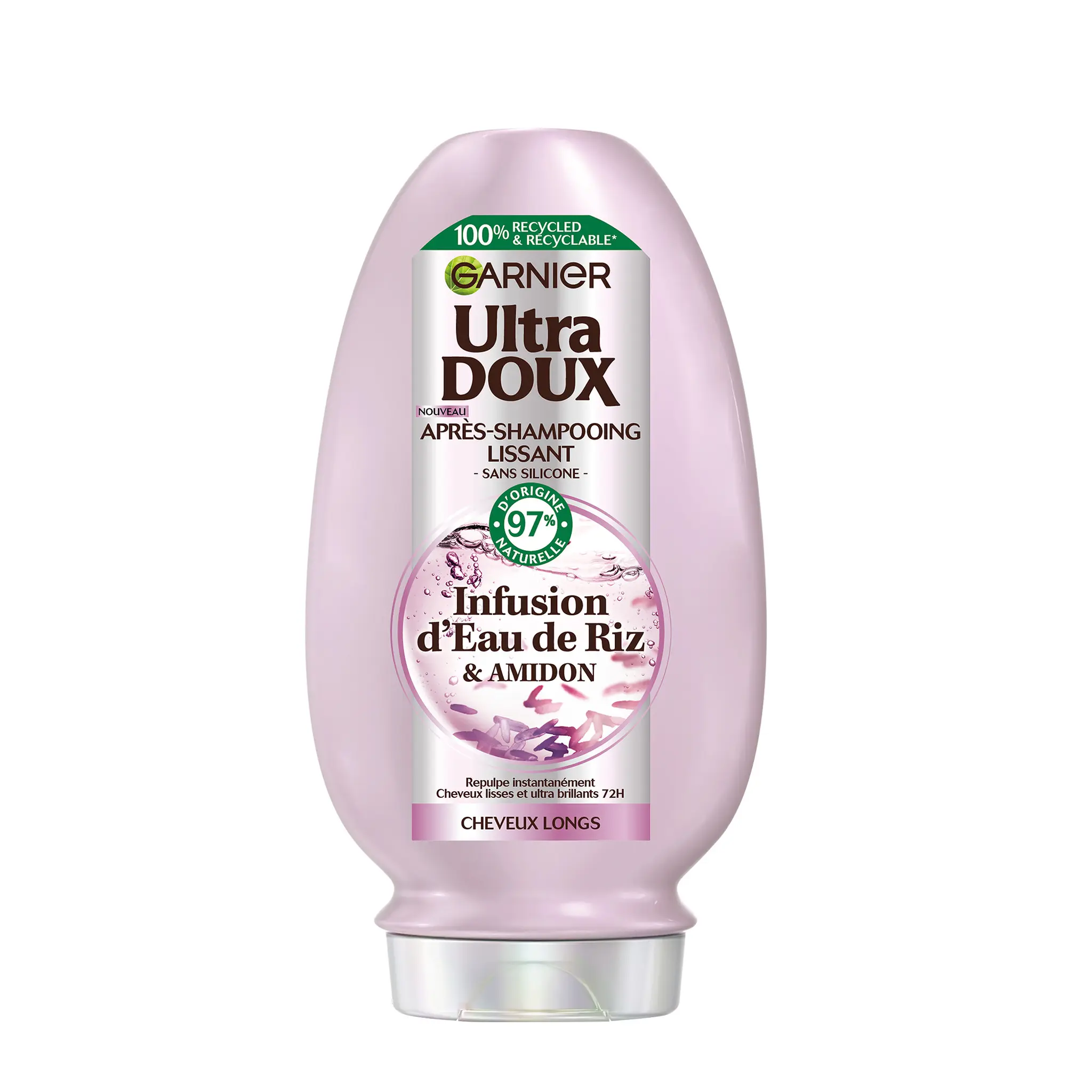 GARNIER ULTRA DOUX Après-shampoing lissant infusion d'eau de riz et amidon cheveux longs