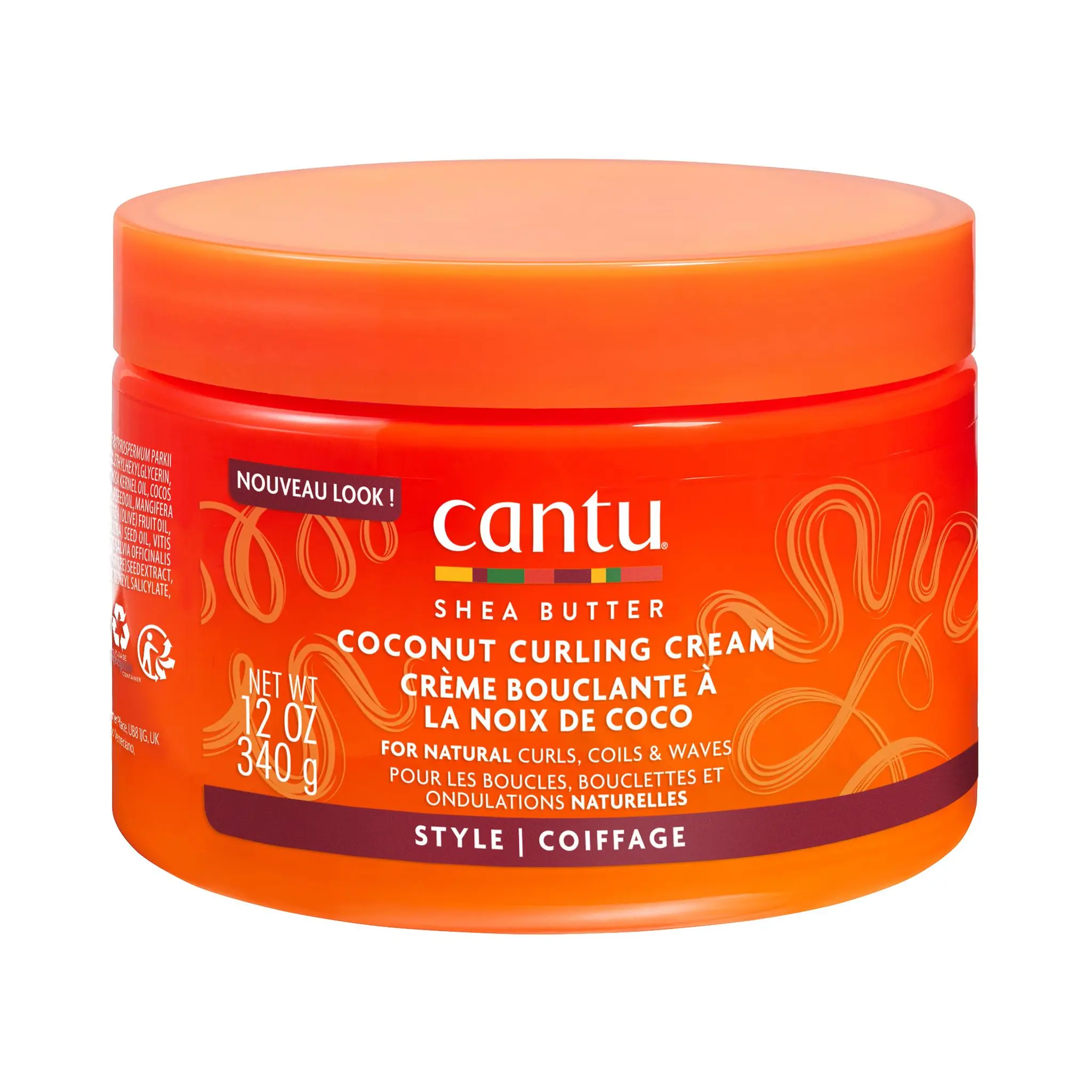 CANTU Crème bouclante noix de coco pour boucles, ondulations
