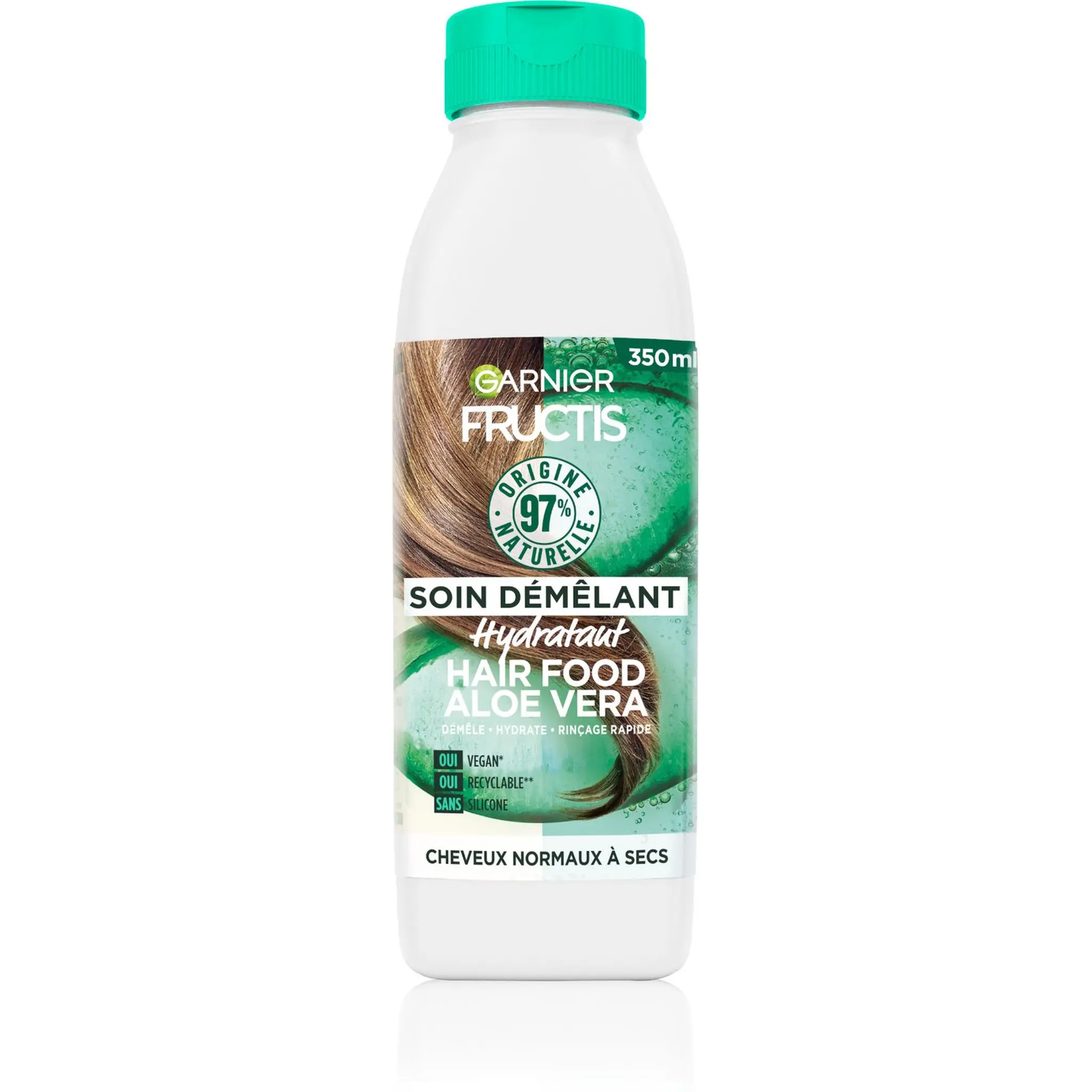 FRUCTIS Hair Food Soin démêlant hydratant vegan à l'aloé vera pour cheveux normaux à secs