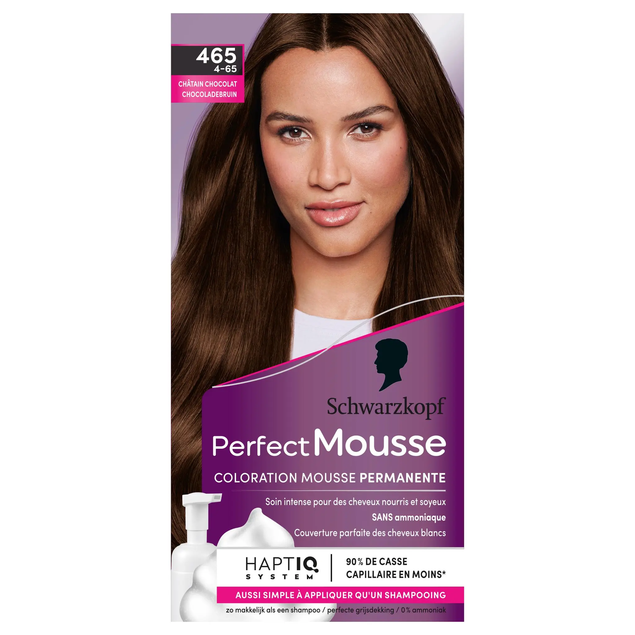 SCHWARZKOPF Perfect Mousse Coloration mousse permanente 465 châtain chocolat