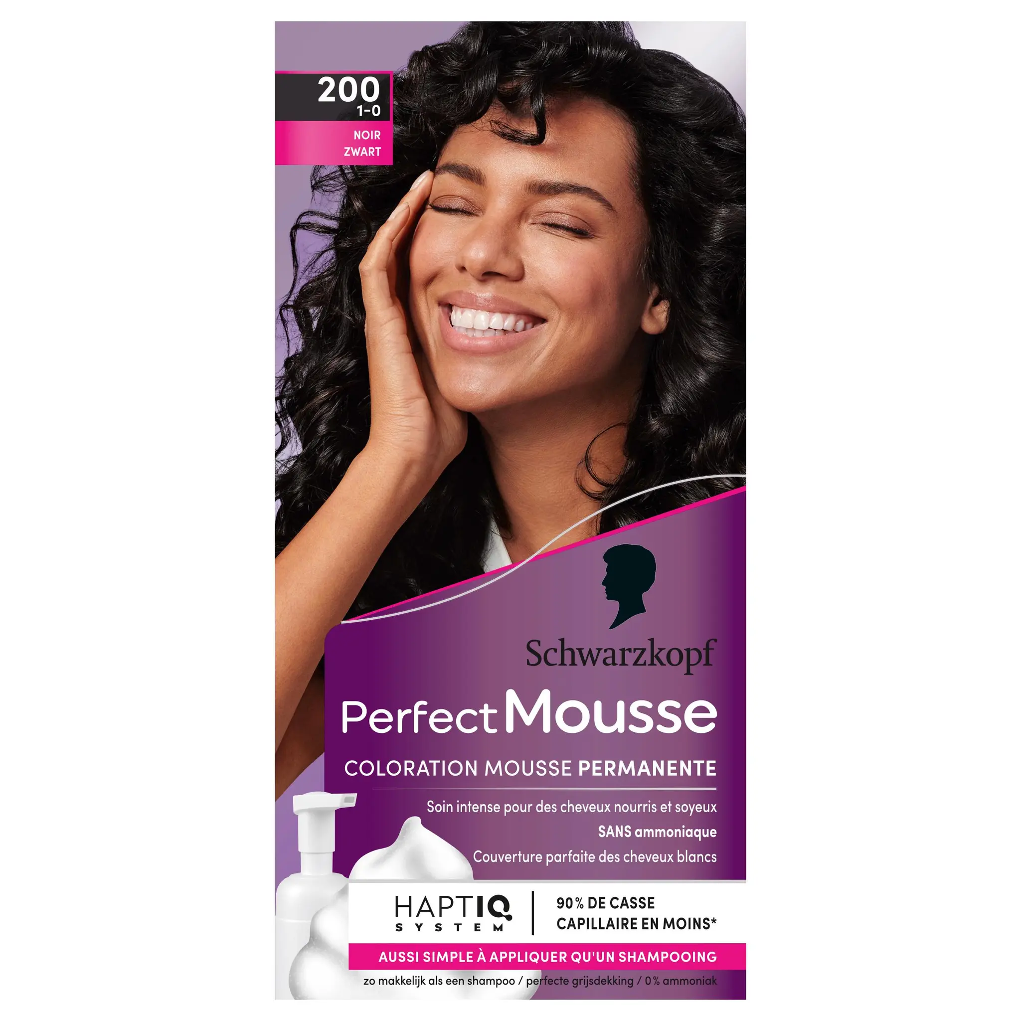 SCHWARZKOPF Perfect Mousse Coloration mousse permanente 200 noir