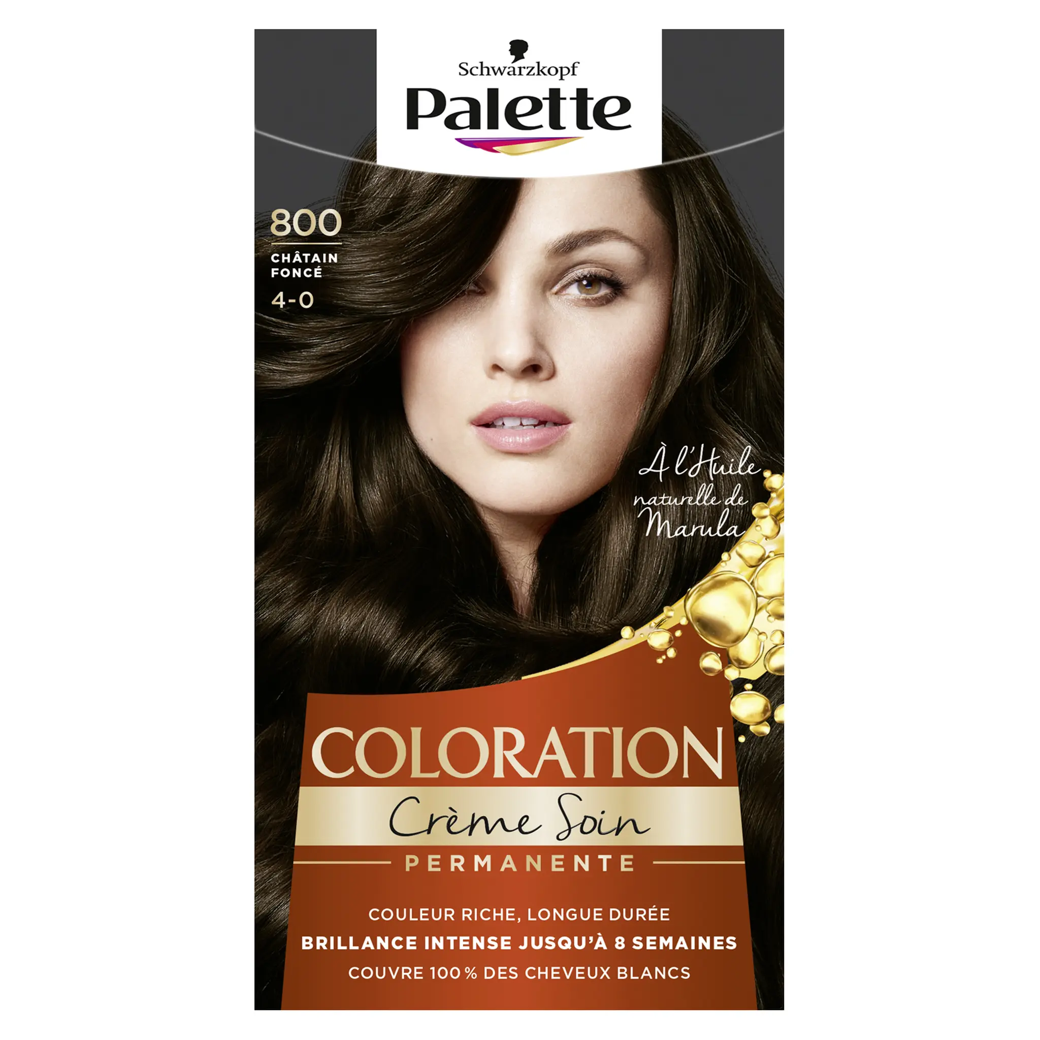 SCHWARZKOPF PALETTE Coloration crème soin permanente 800 châtain foncé 4-0