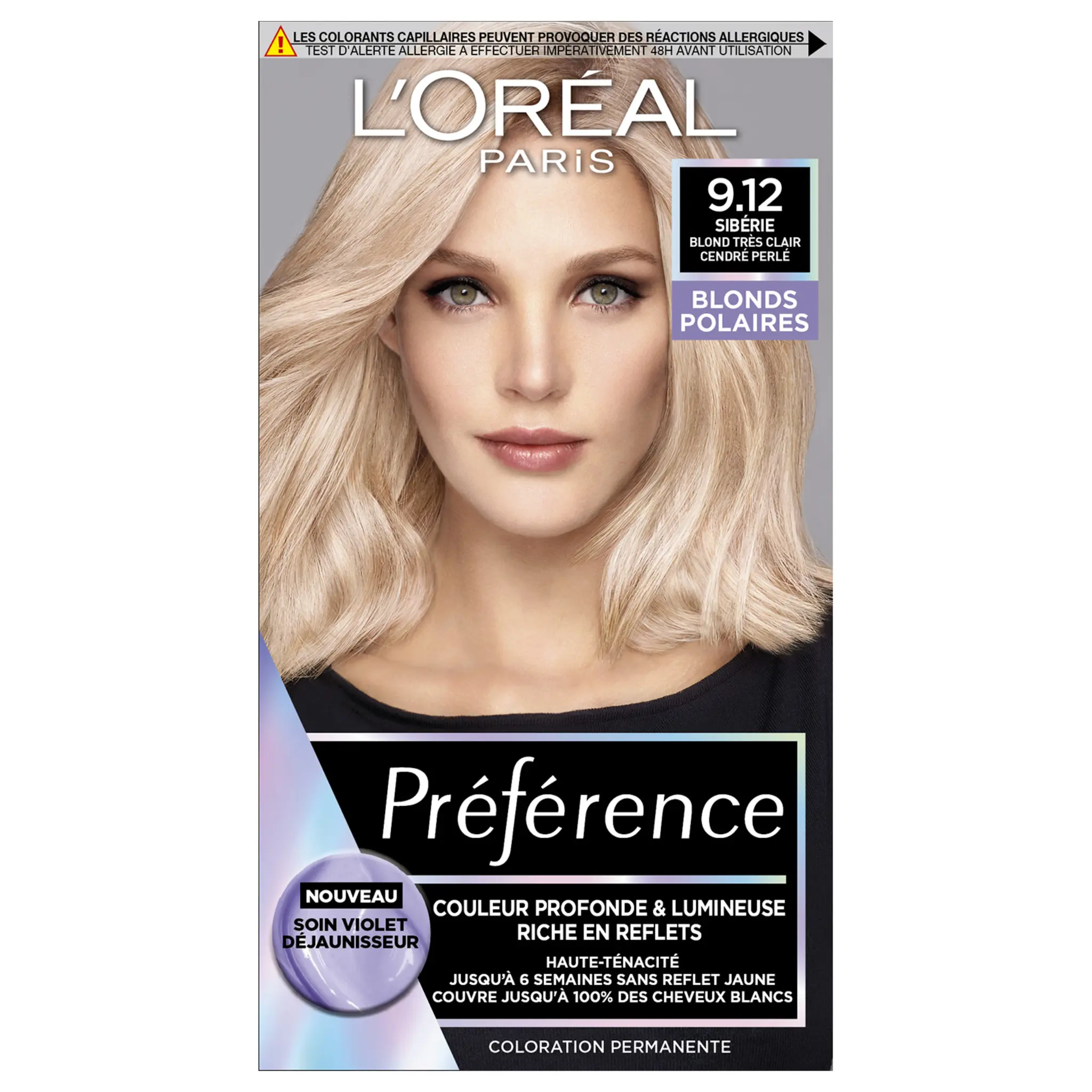 L'OREAL Préférence coloration 9.12 Sibérie blond très clair