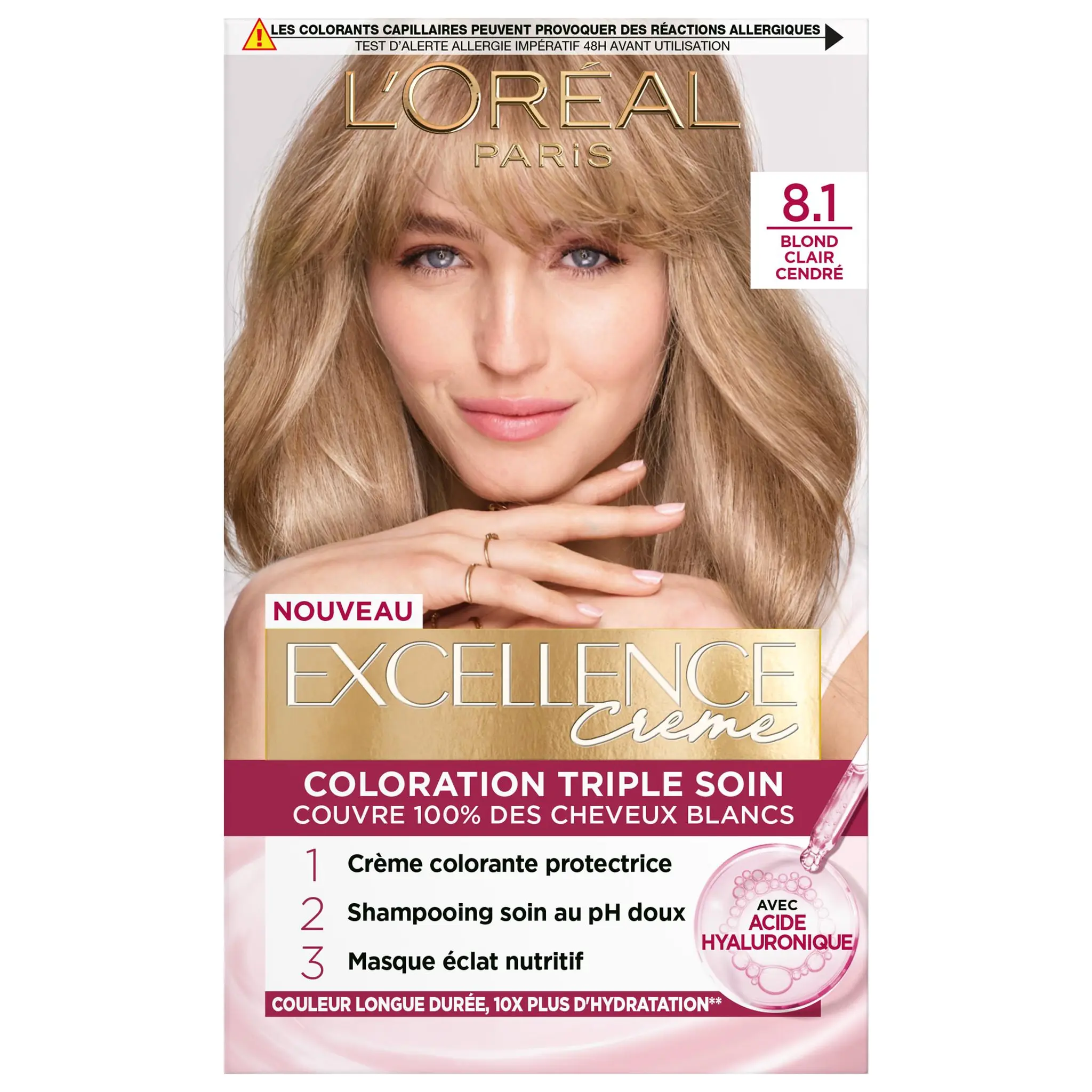 L'OREAL Excellence crème coloration triple soin 8.1 blond clair cendré