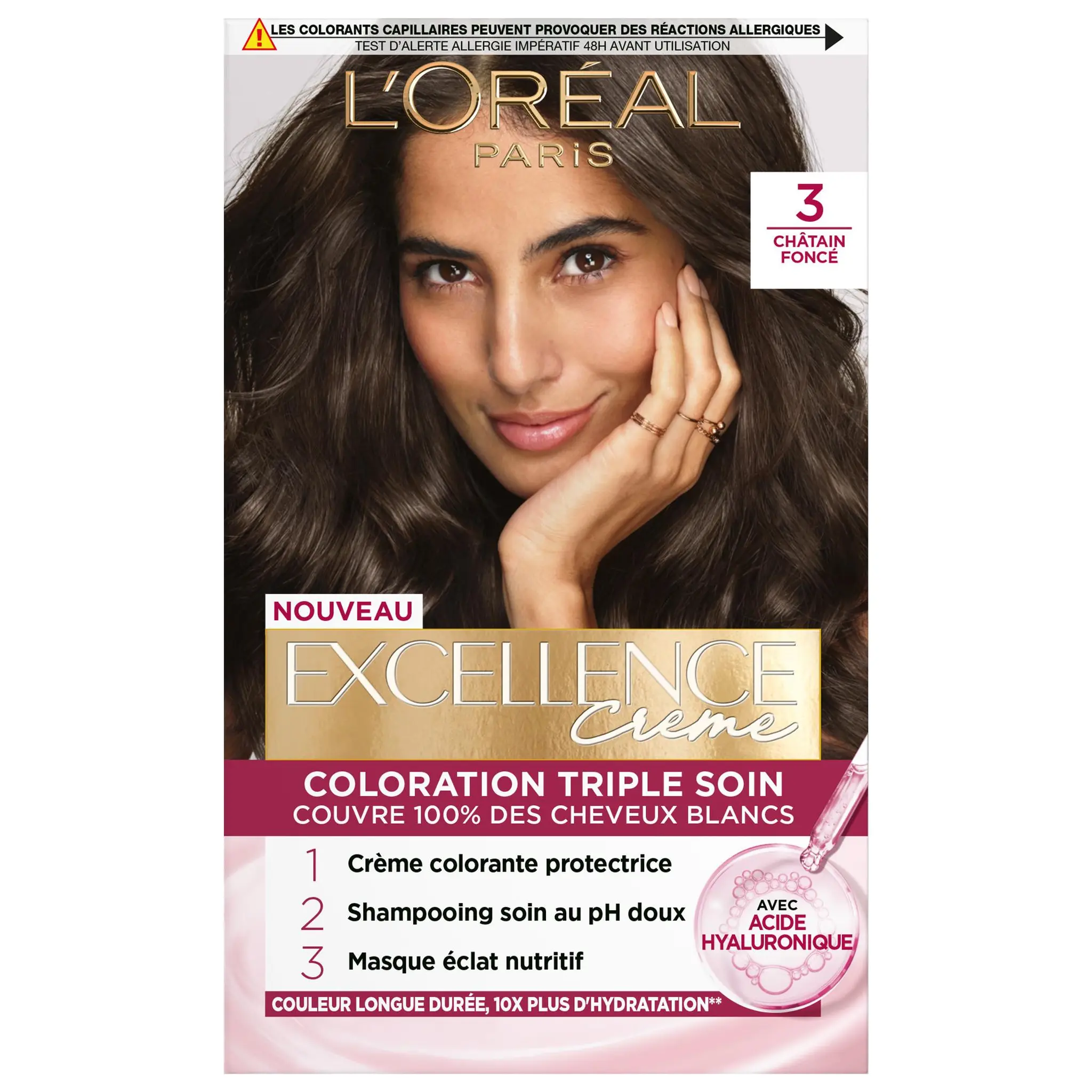 L'OREAL Excellence crème coloration 3 châtain foncé