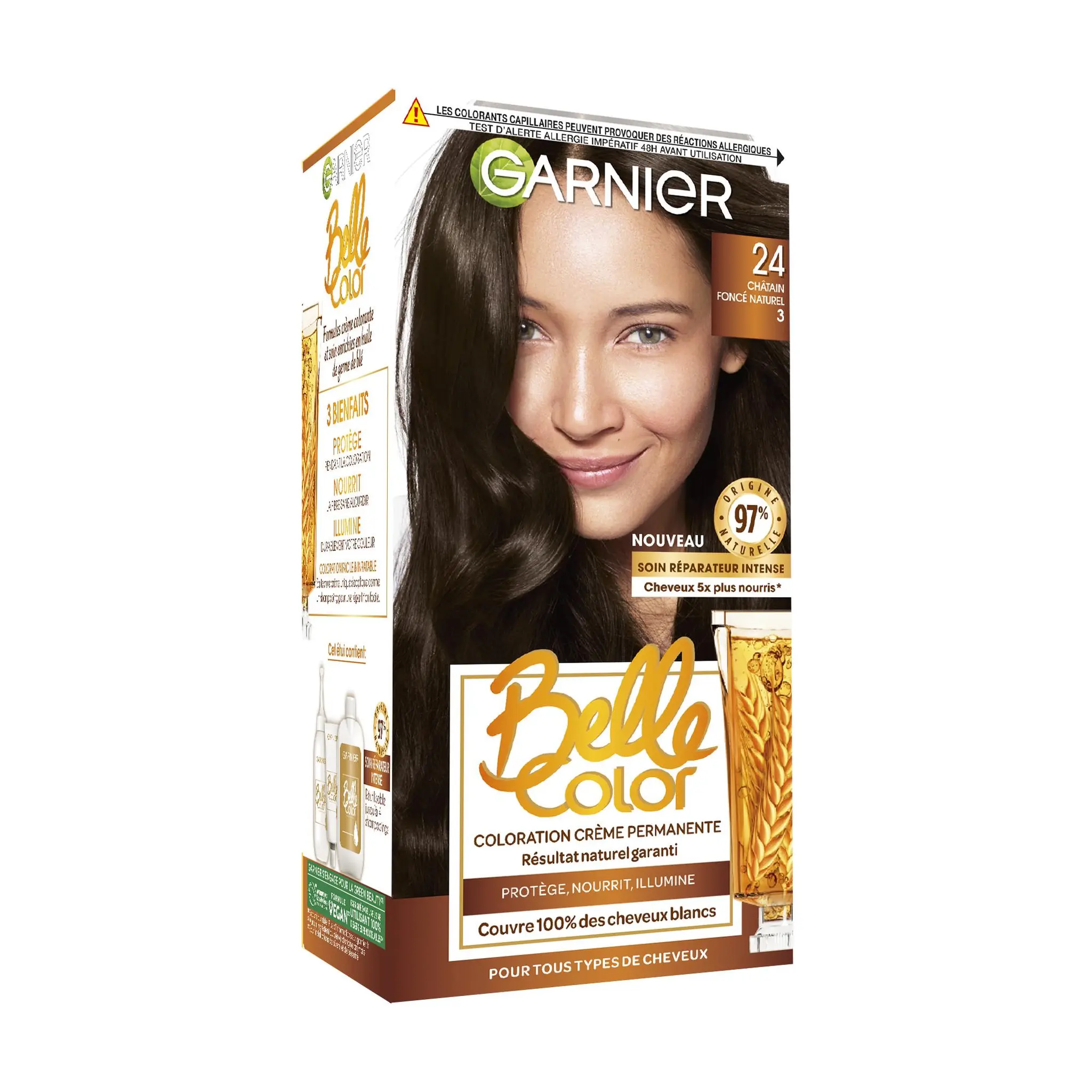 GARNIER Belle Color coloration permanente châtain foncé naturel 24