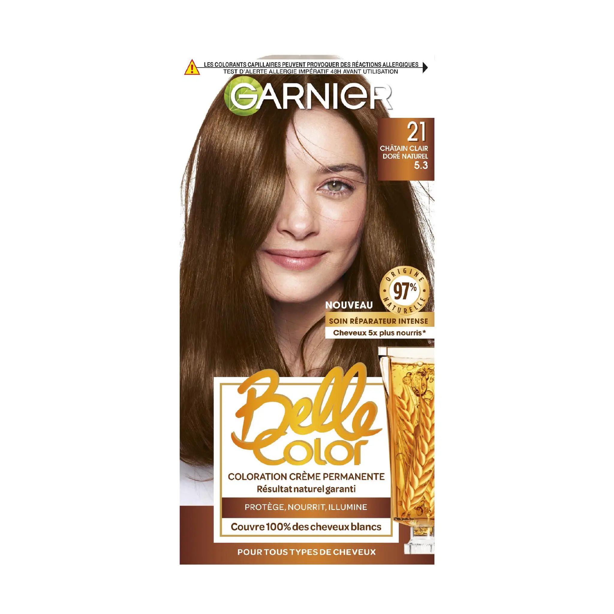GARNIER Belle Color coloration permanente châtain clair doré naturel 21