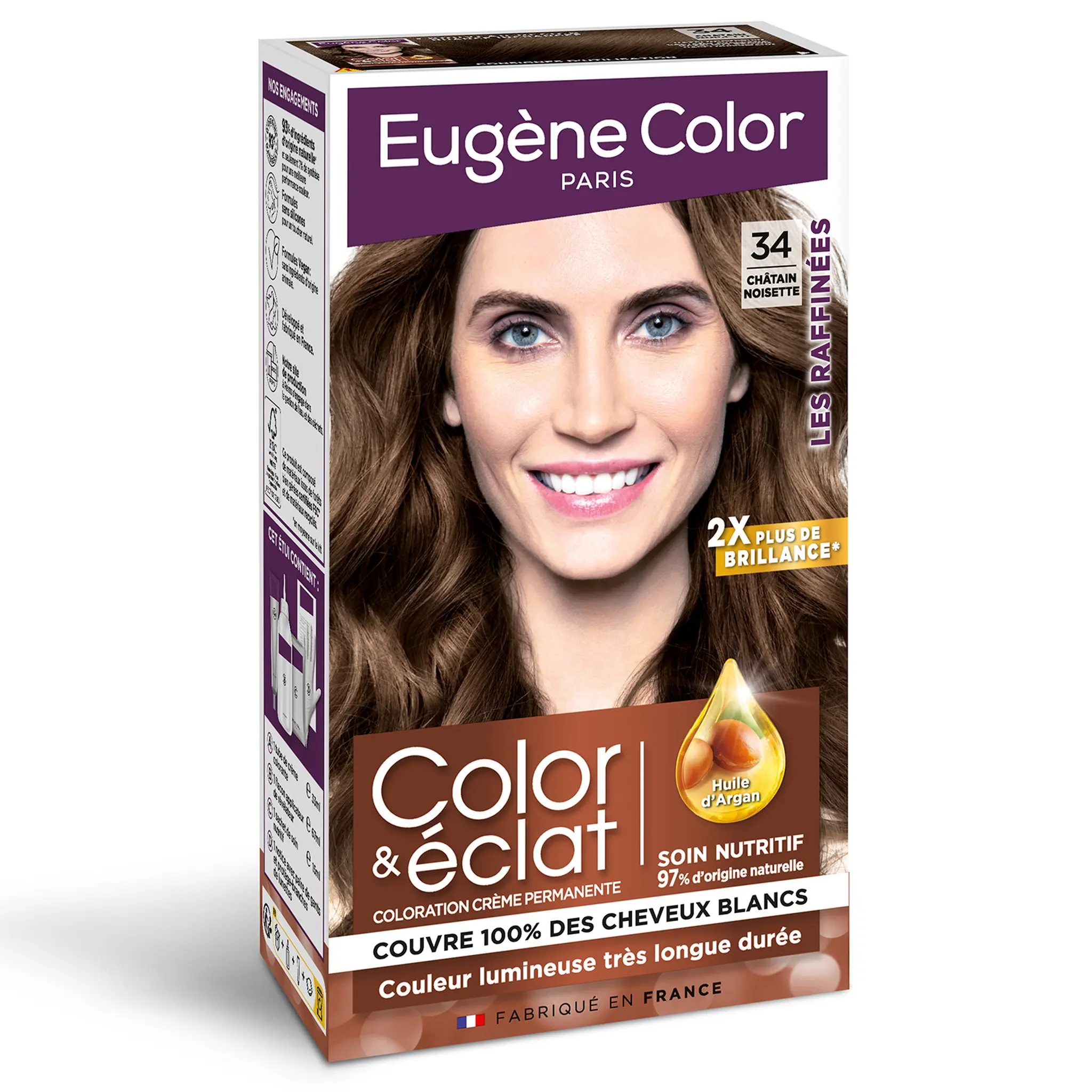EUGENE COLOR Color & Eclat coloration permanente très longue durée 34 châtain noisette