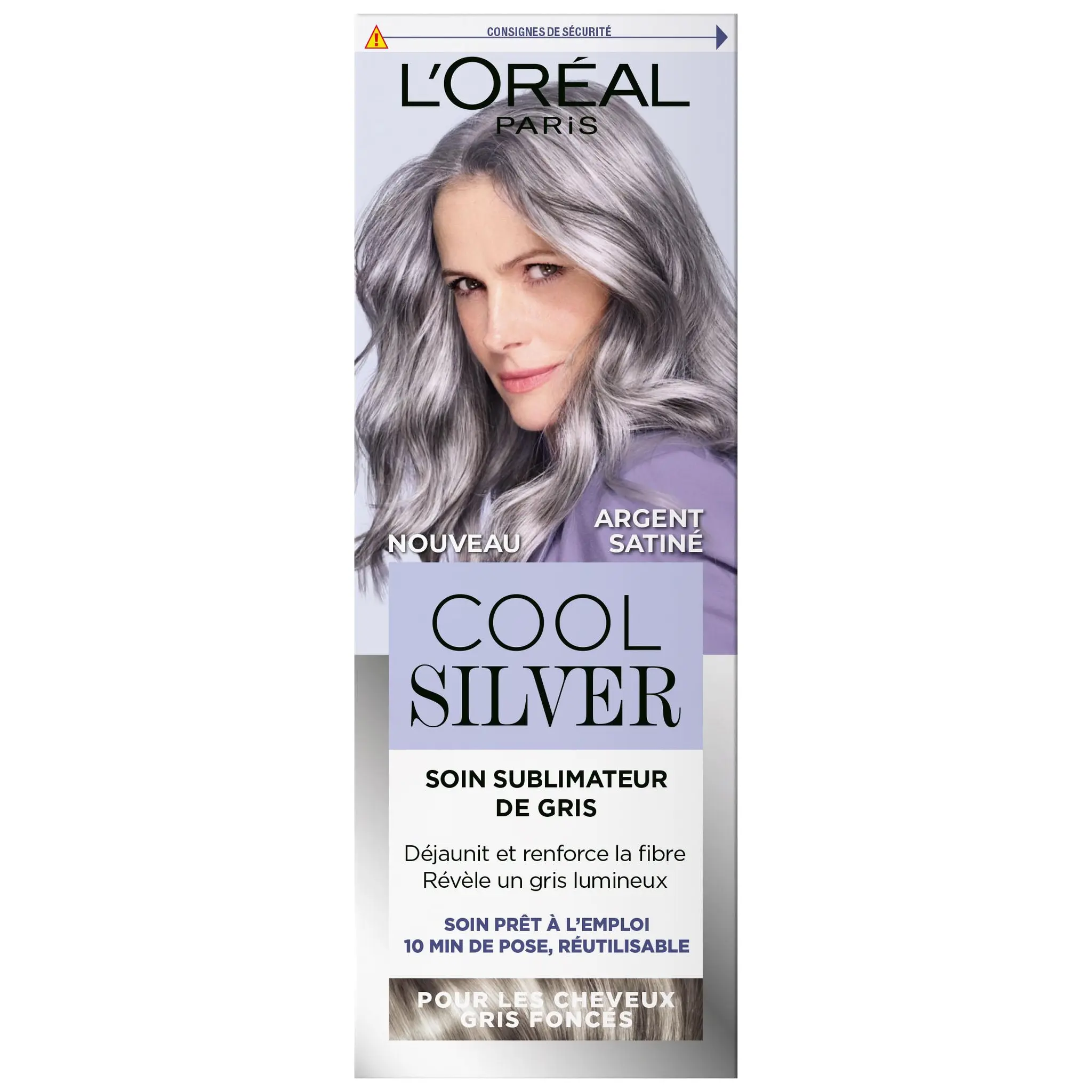 L'OREAL Cool Silver Soin sublimateur de gris argent satiné pour les cheveux gris foncés