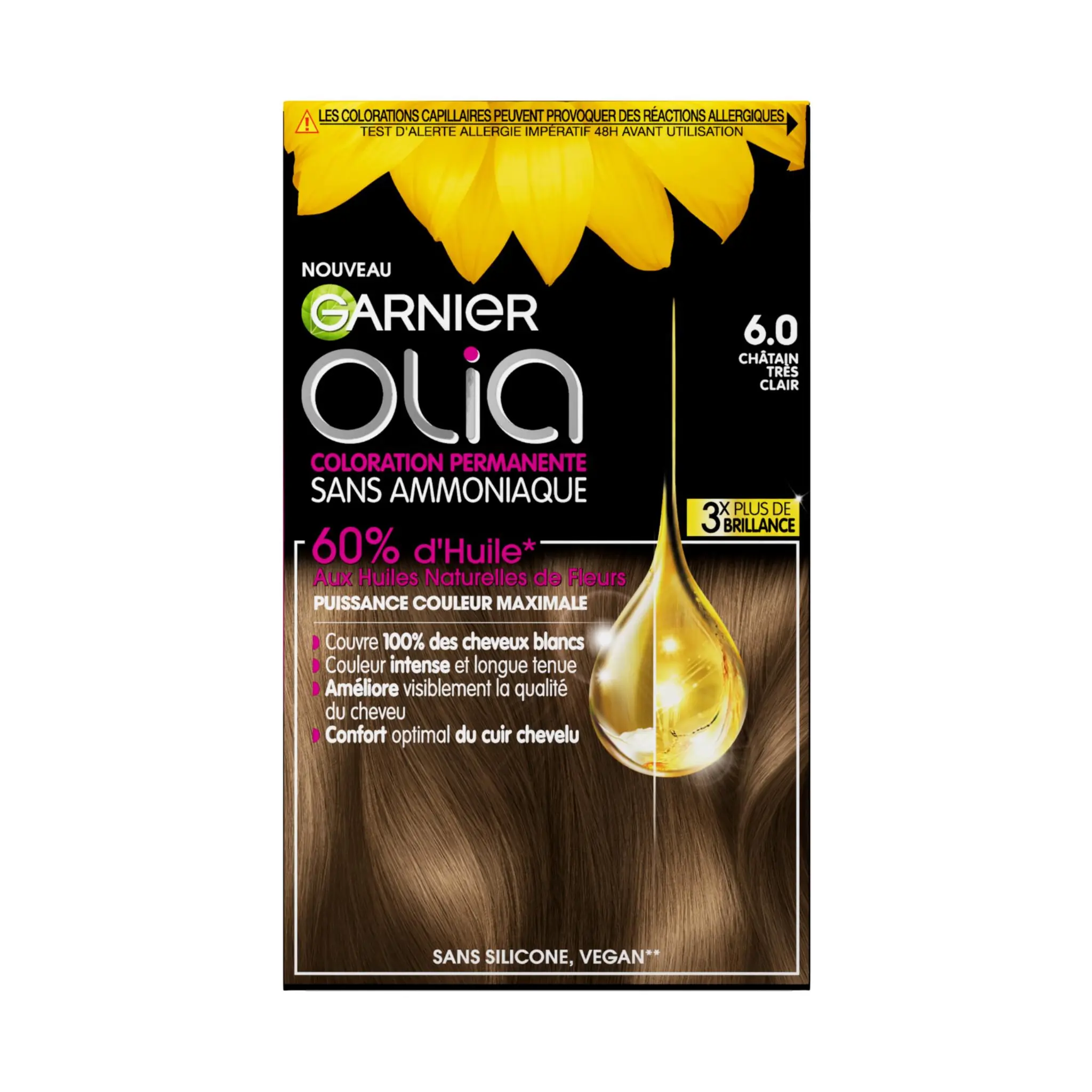 GARNIER Olia coloration permanente sans ammoniaque 6.0 châtain très clair