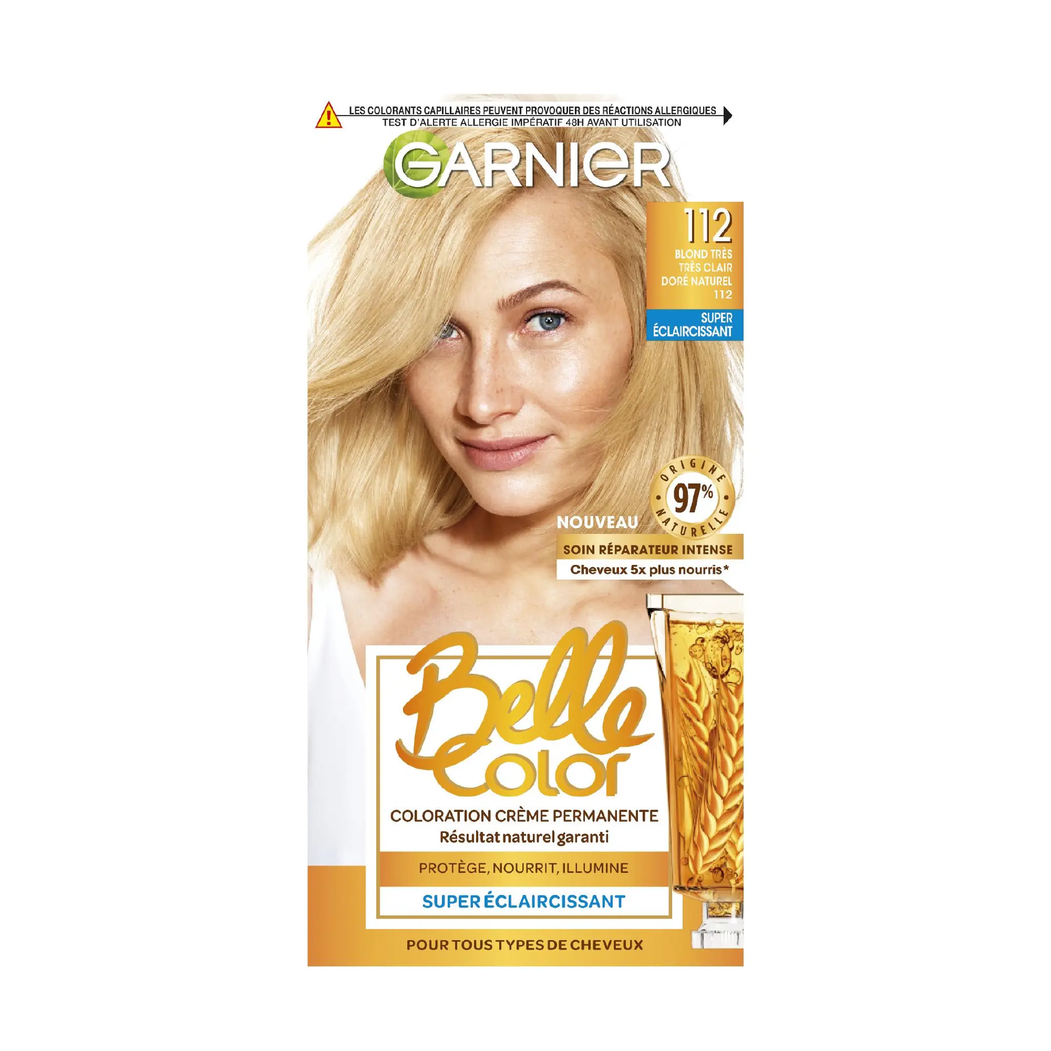 GARNIER Belle color coloration permanente 112 blond très clair doré naturel