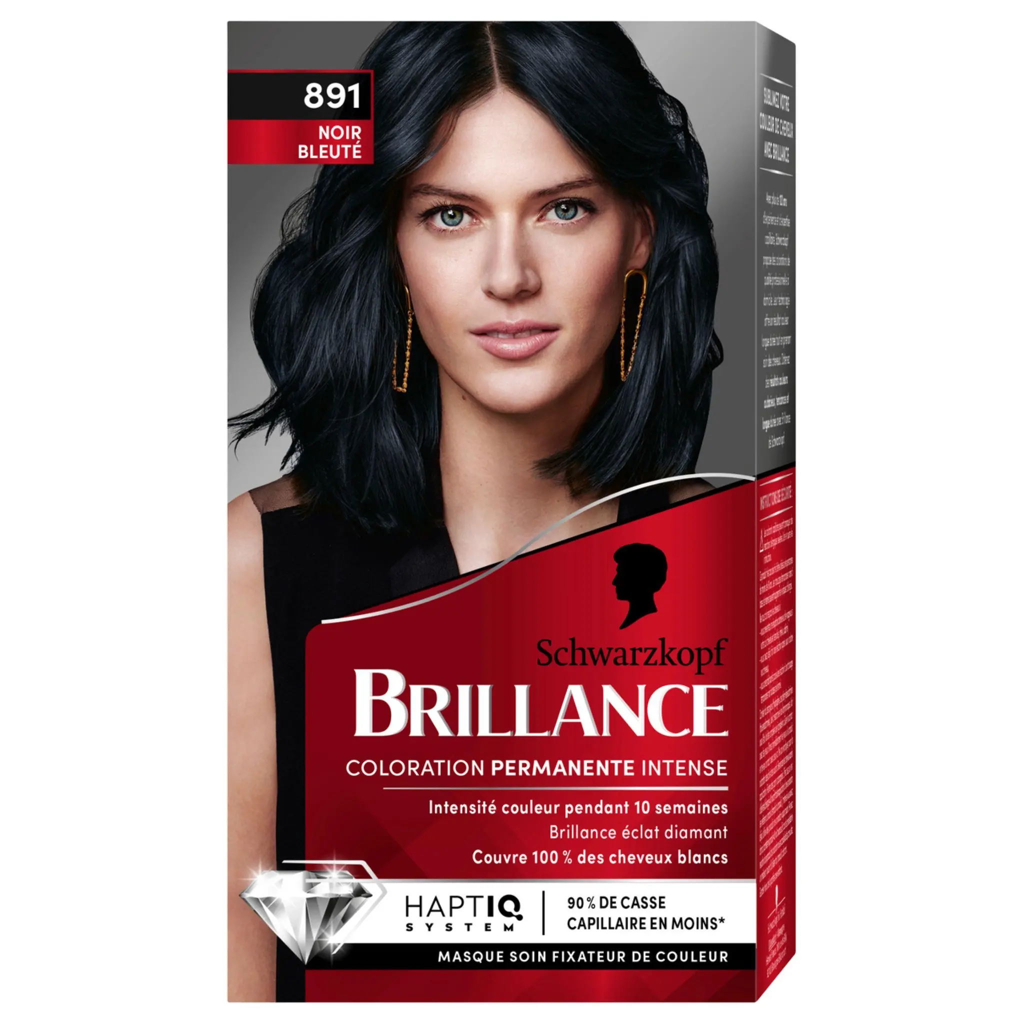 SCHWARZKOPF Brillance Coloration permanente intense 891 noir bleuté