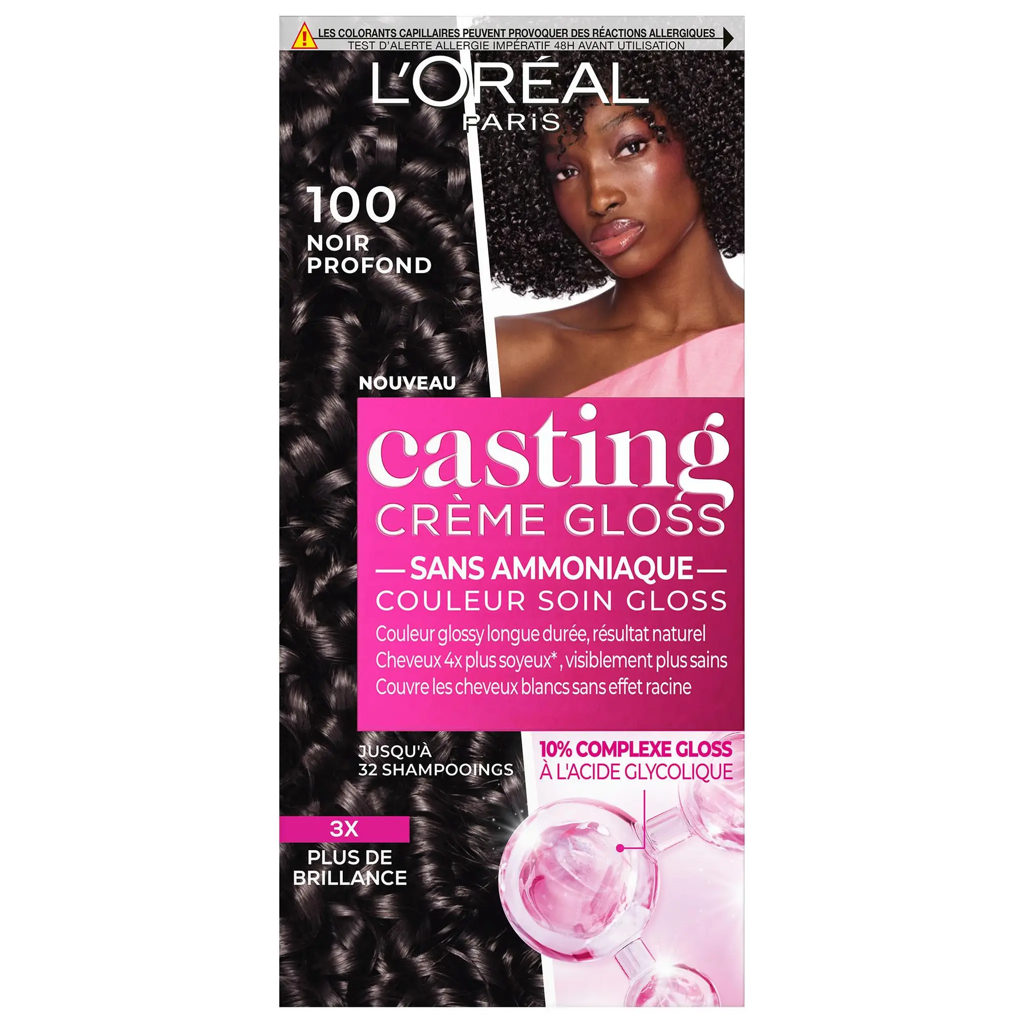 L'OREAL Casting Crème Gloss Coloration 100 noir profond