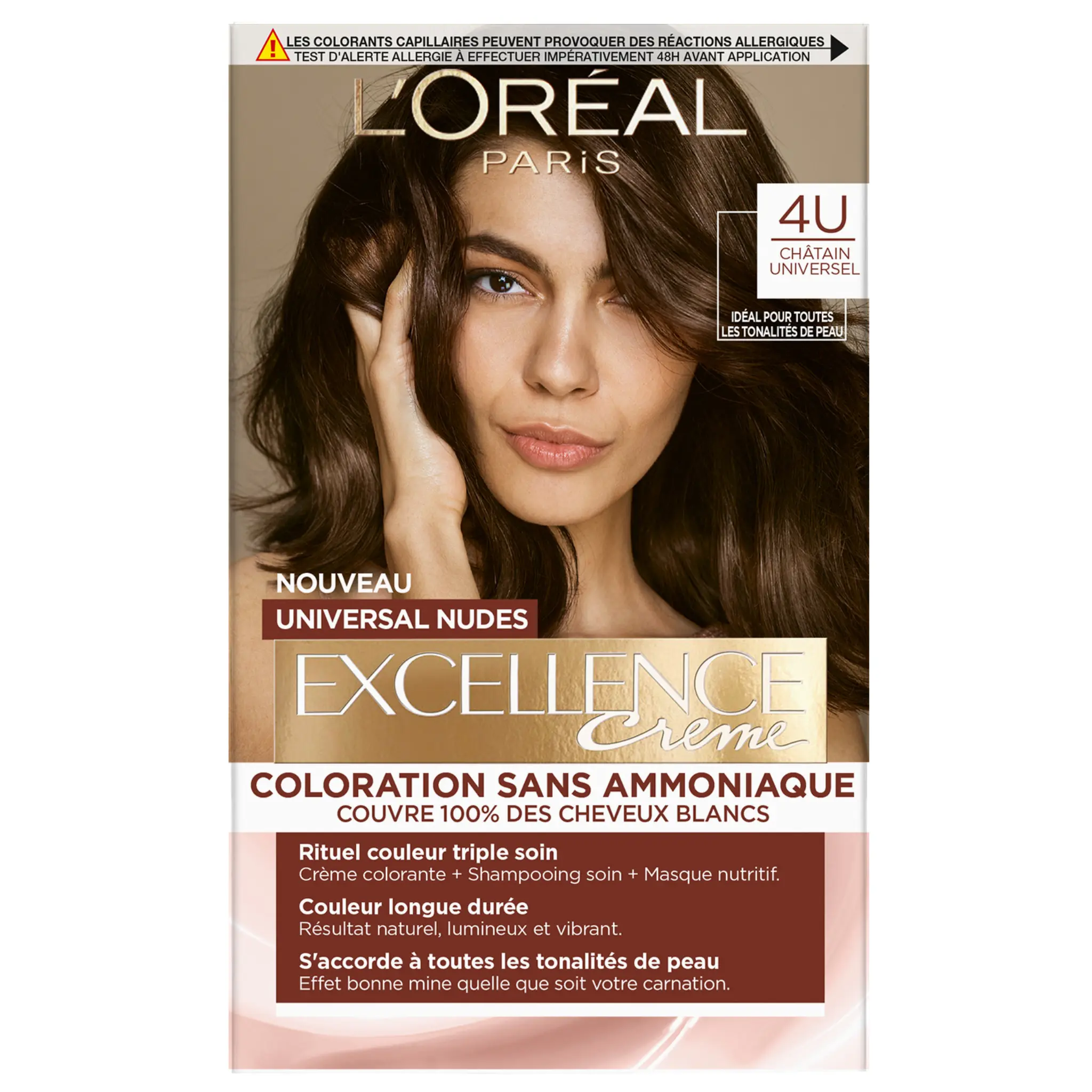 L'OREAL Excellence crème coloration 4U châtain universel