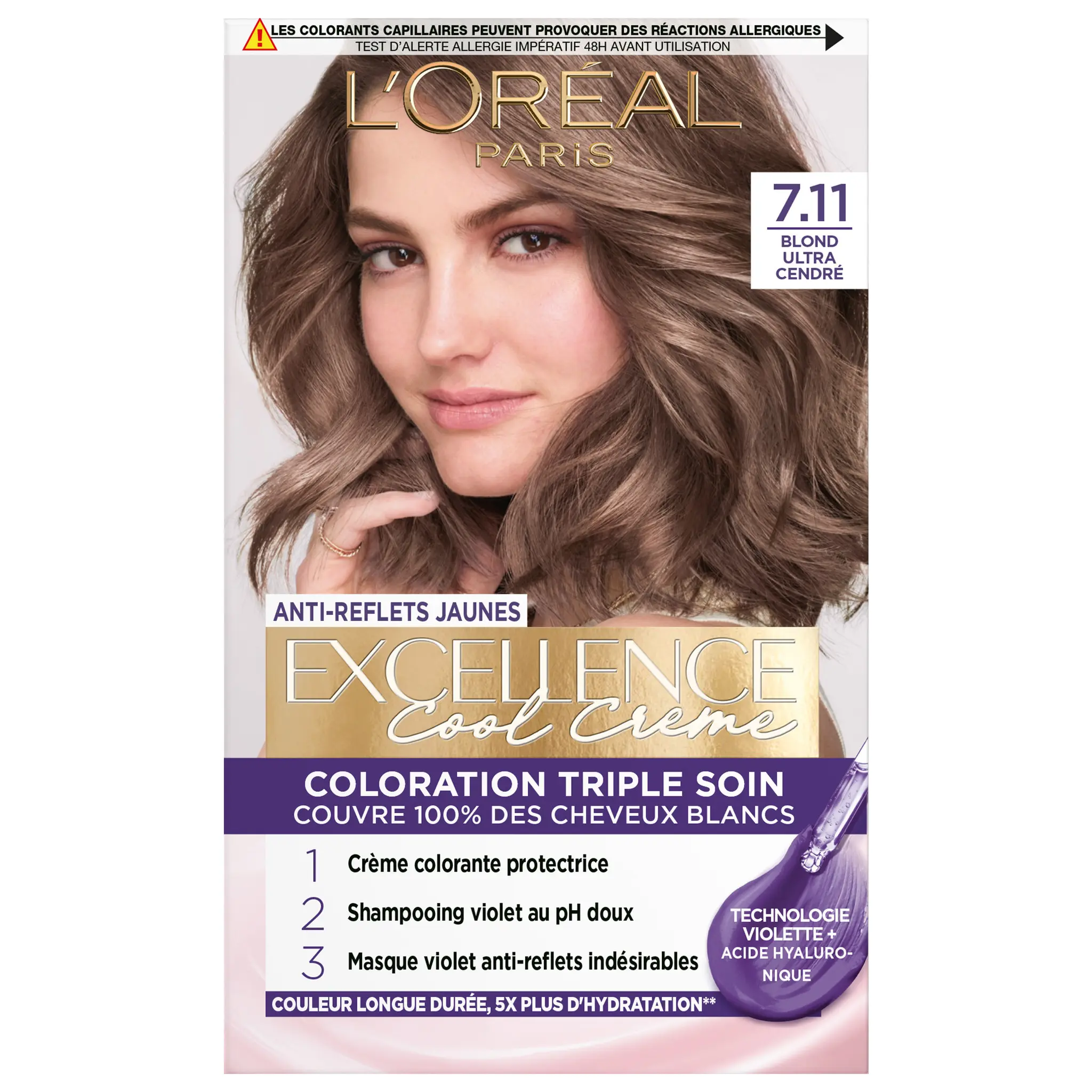L'OREAL Excellence cool crème coloration triple soin 7.11 blond ultra cendré