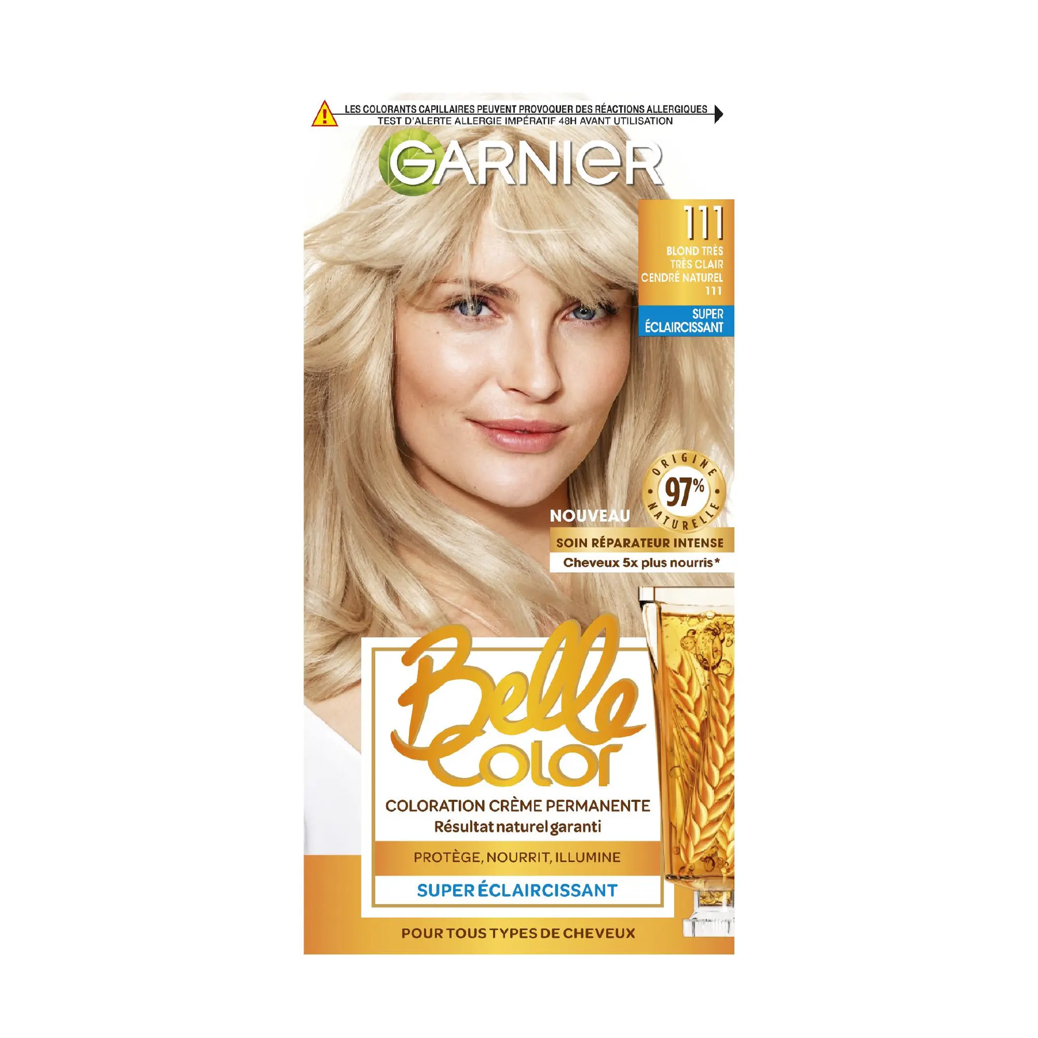 GARNIER Belle color Coloration crème permanente super éclaircissant 111 blond très très clair cendré