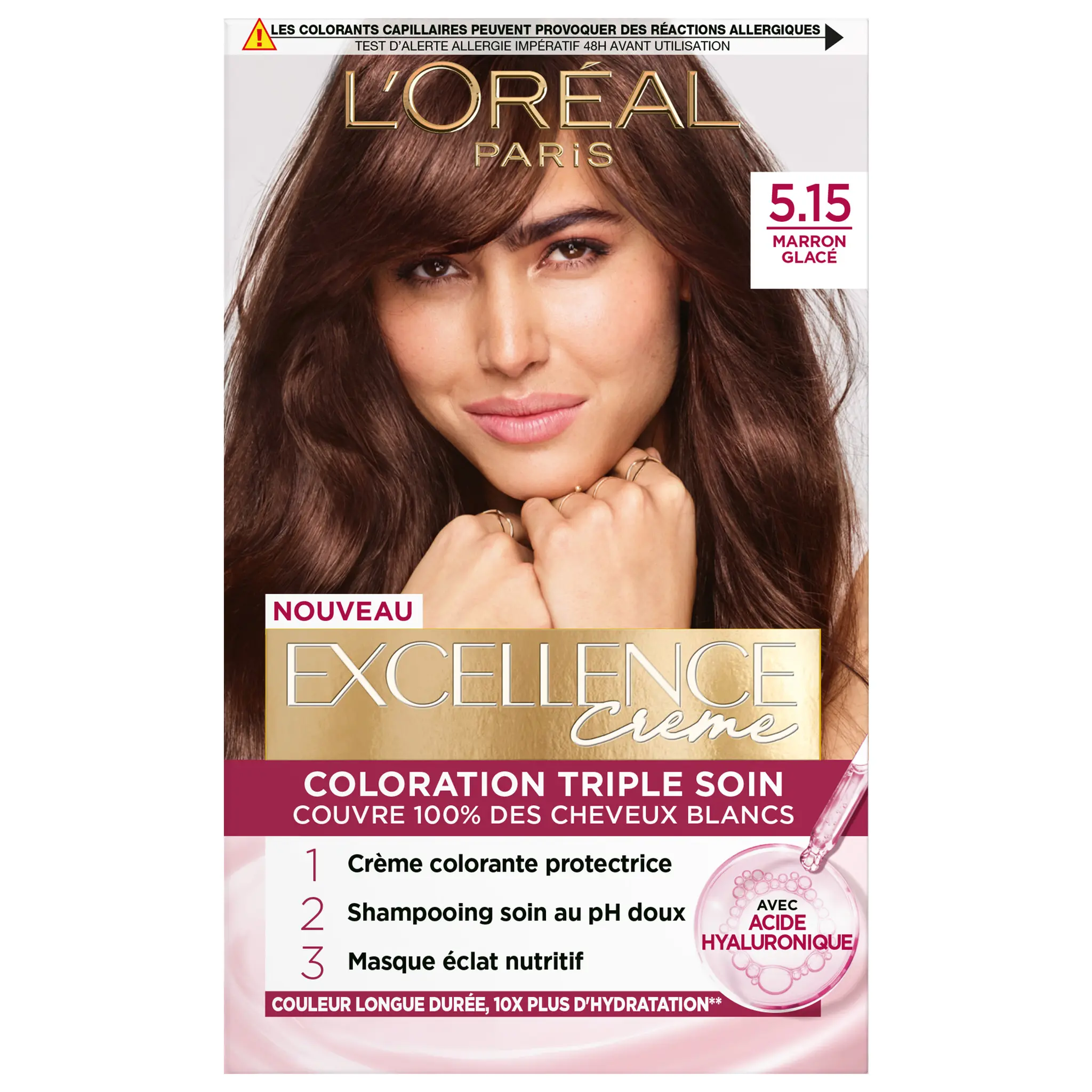 L'OREAL Excellence crème coloration triple soin 5.15 marron glacé