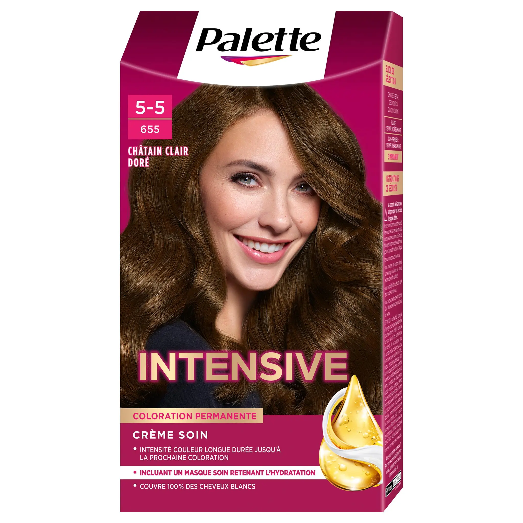 SCHWARZKOPF PALETTE Coloration crème soin permanente 655 châtain clair doré