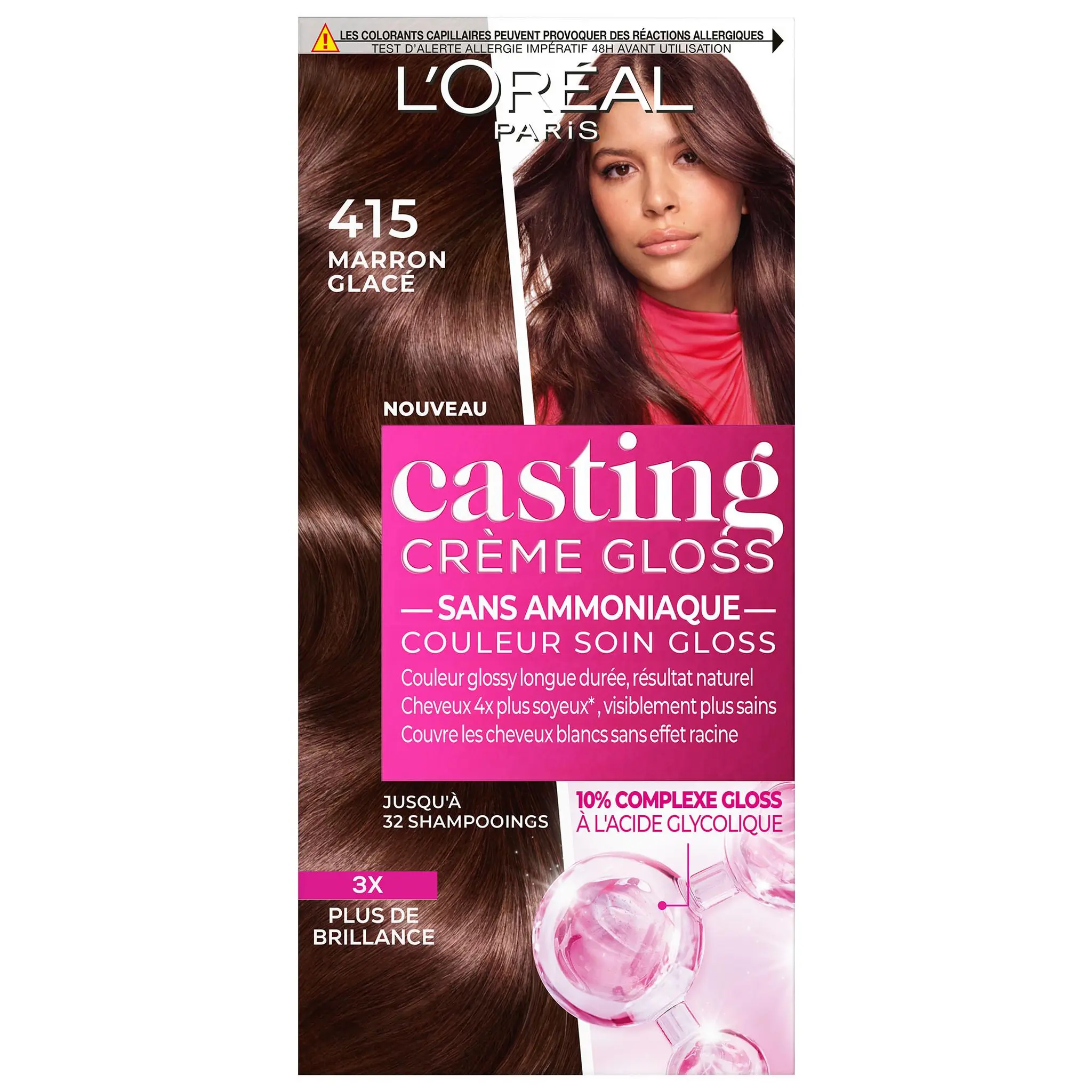 L'OREAL Casting Crème gloss kit de coloration 415 Marron Glacé