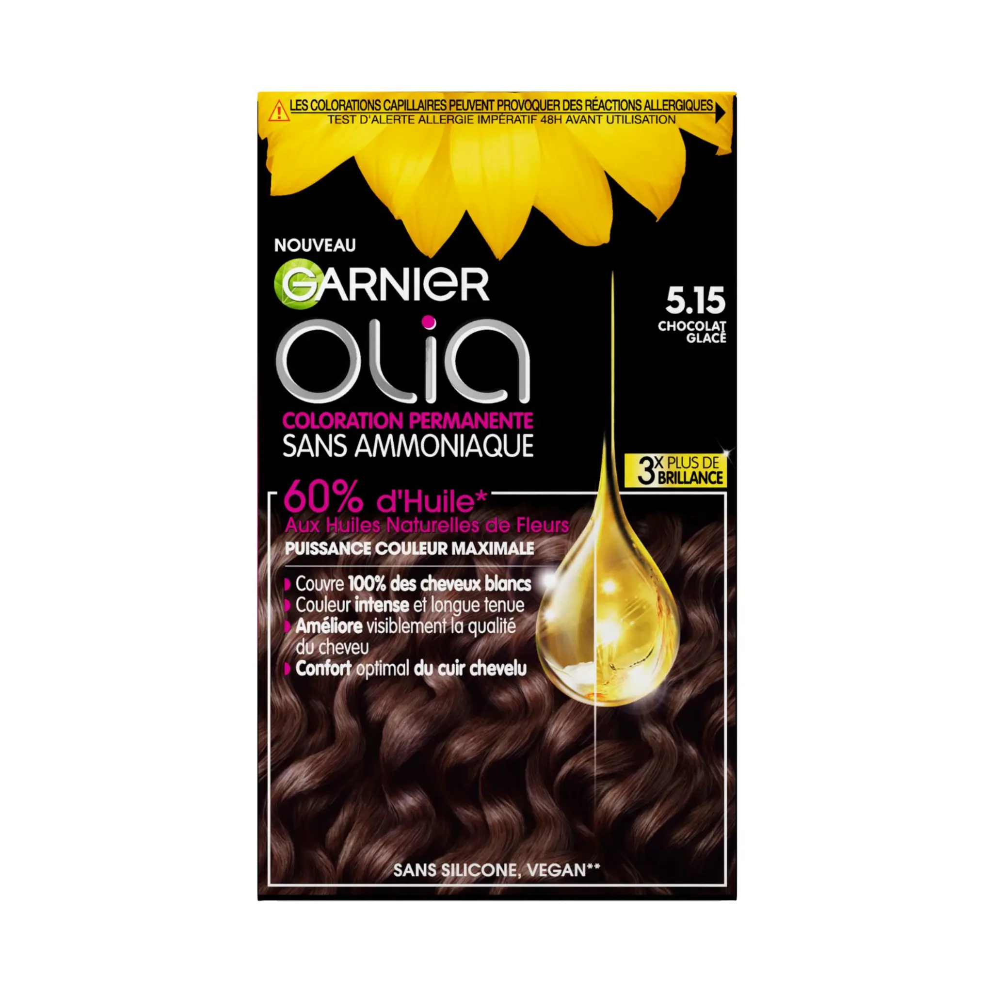 GARNIER Olia coloration permanente sans ammoniaque 5.15 chocolat glacé