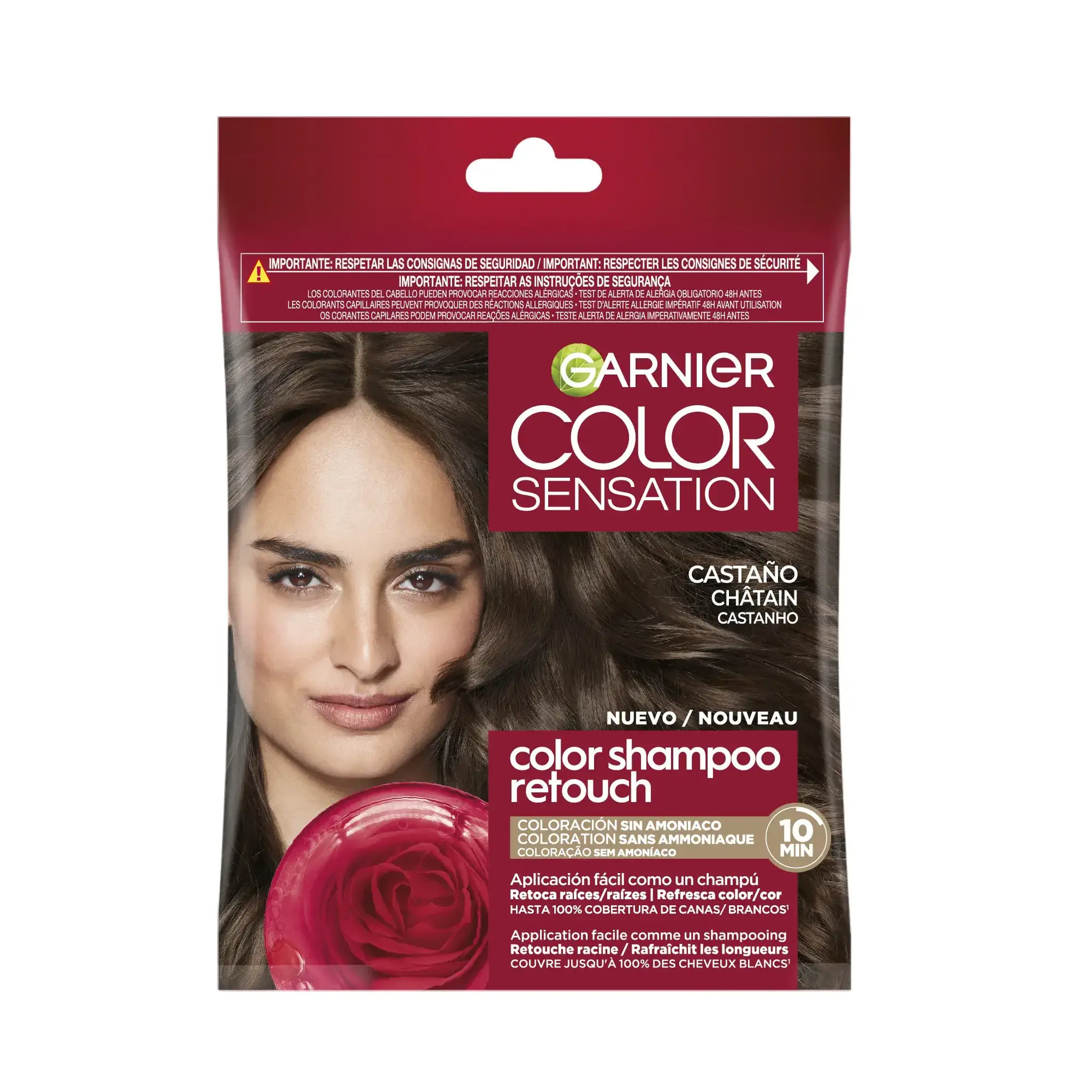 GARNIER Color Sensation Color shampoo retouch coloration sans ammoniaque 4.0 châtain