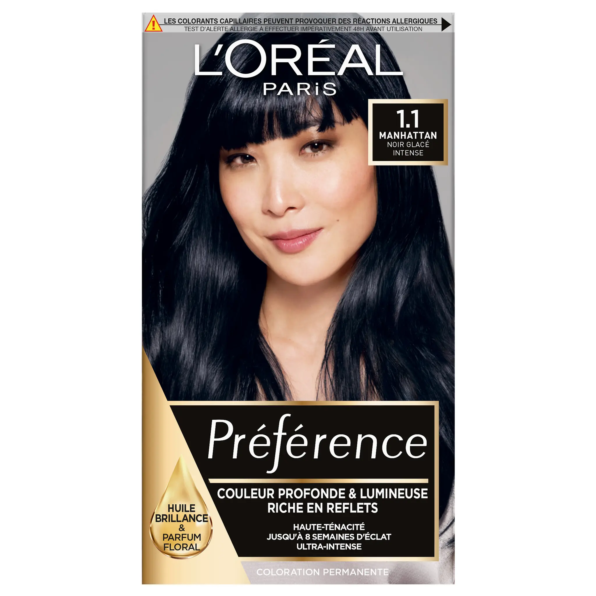 L'OREAL Préférence coloration permanente 1.1 pure black noir glacé intense