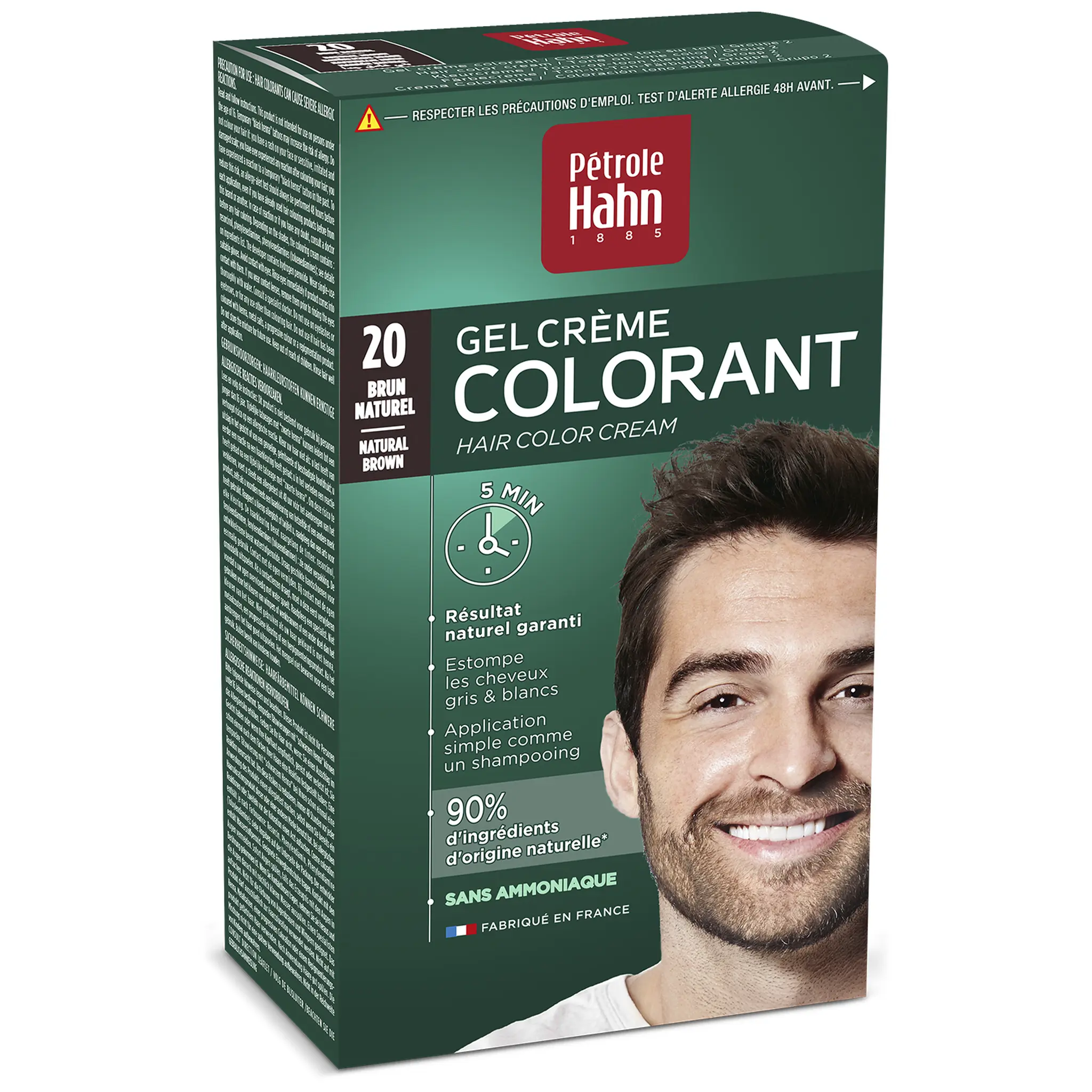 PETROLE HAHN Gel crème colorant sans ammoniaque n°20 brun naturel