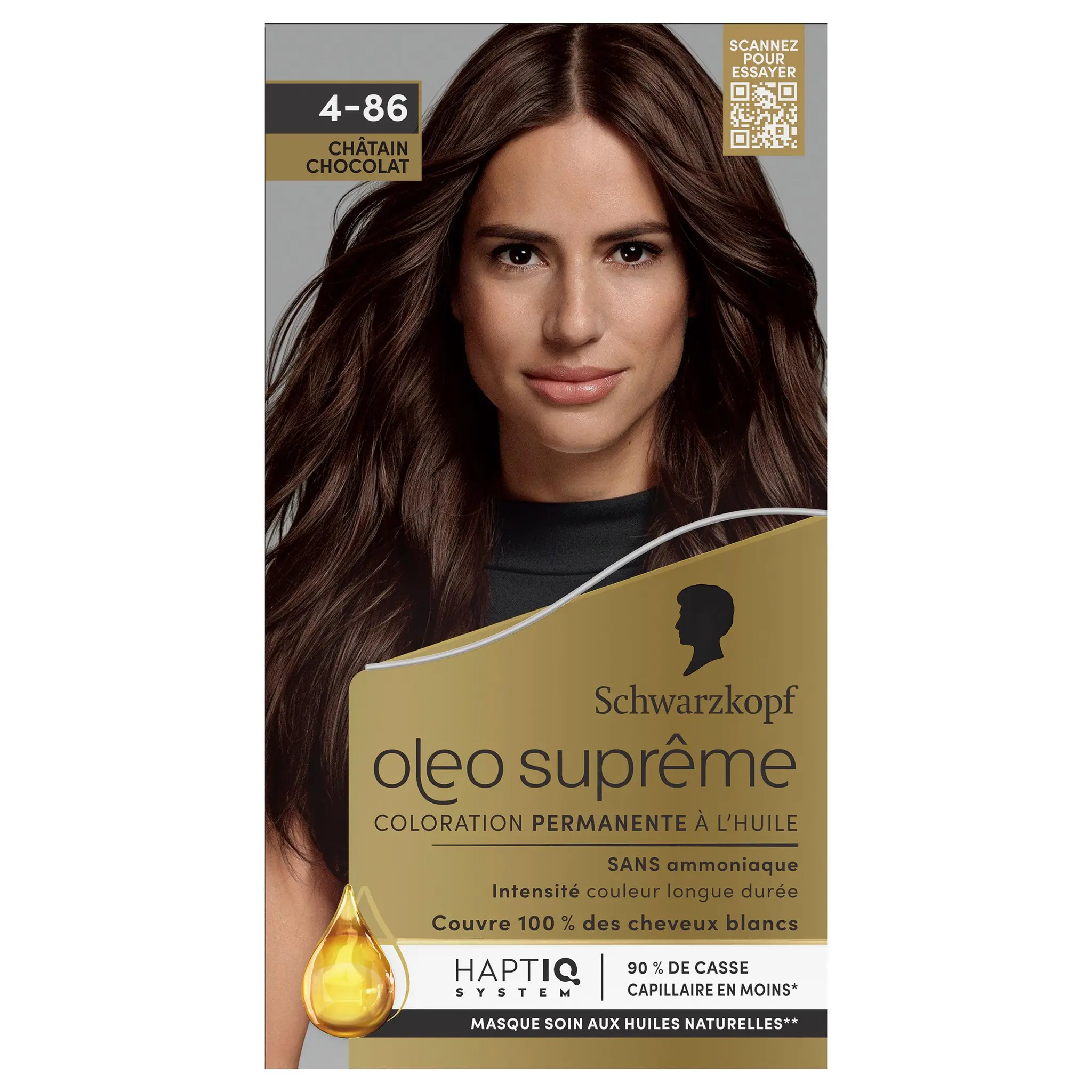 SCHWARZKOPF Oleo Suprême Coloration permanente à l'huile sans ammoniaque 4.86 châtain chocolat