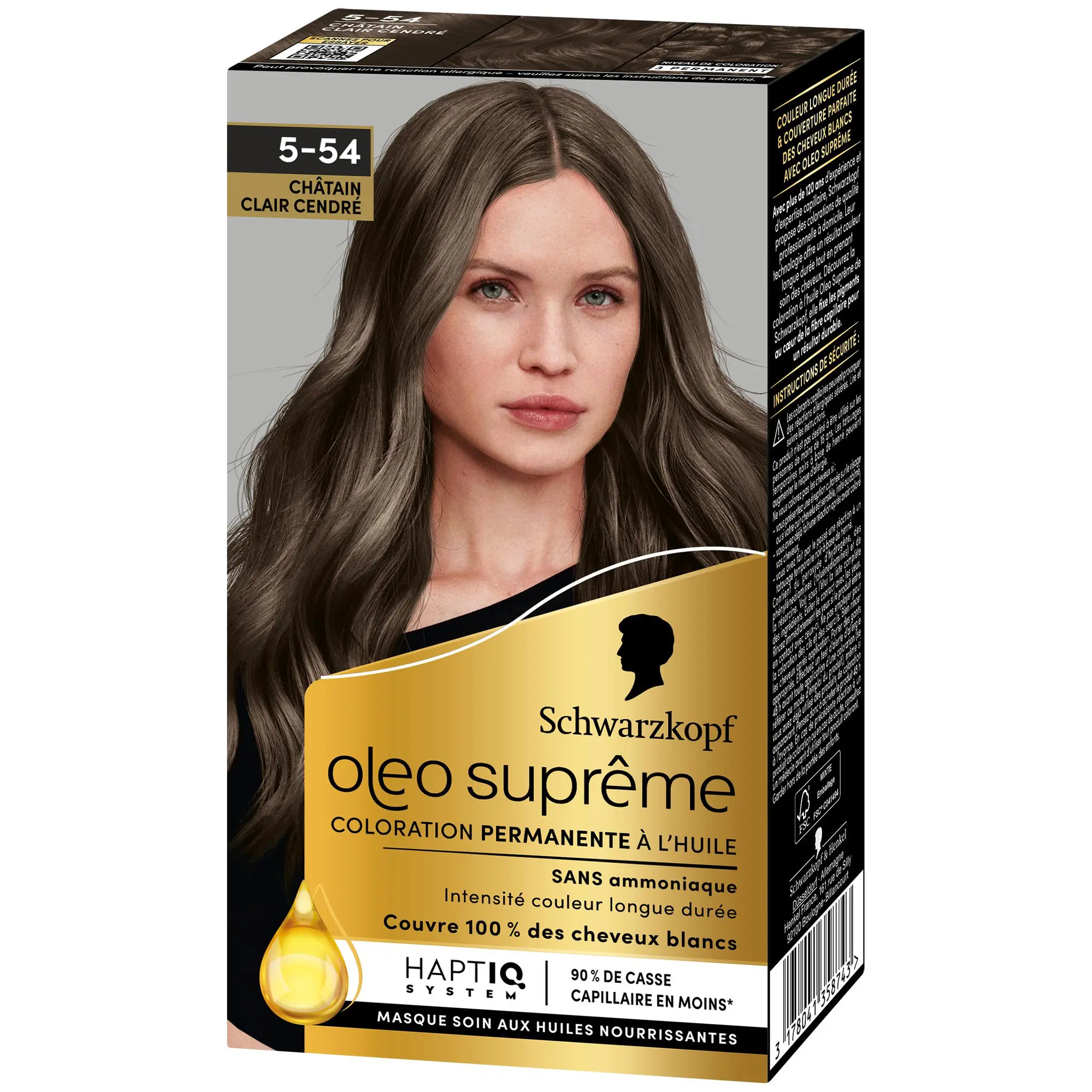 SCHWARZKOPF Olea suprême coloration permanente 5-54 châtain clair cendré