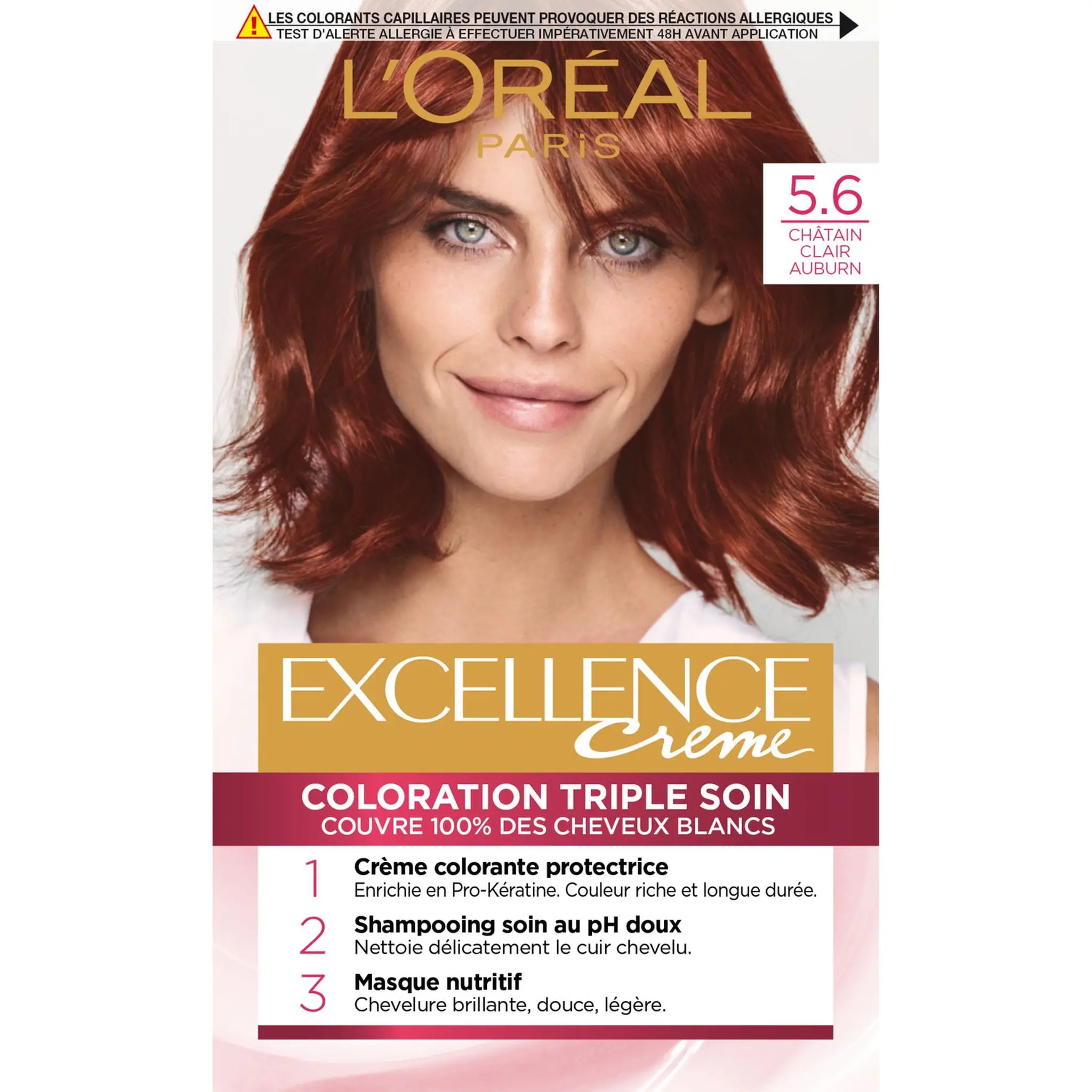 L'OREAL Excellence crème coloration permanente 5.6 châtain clair auburn