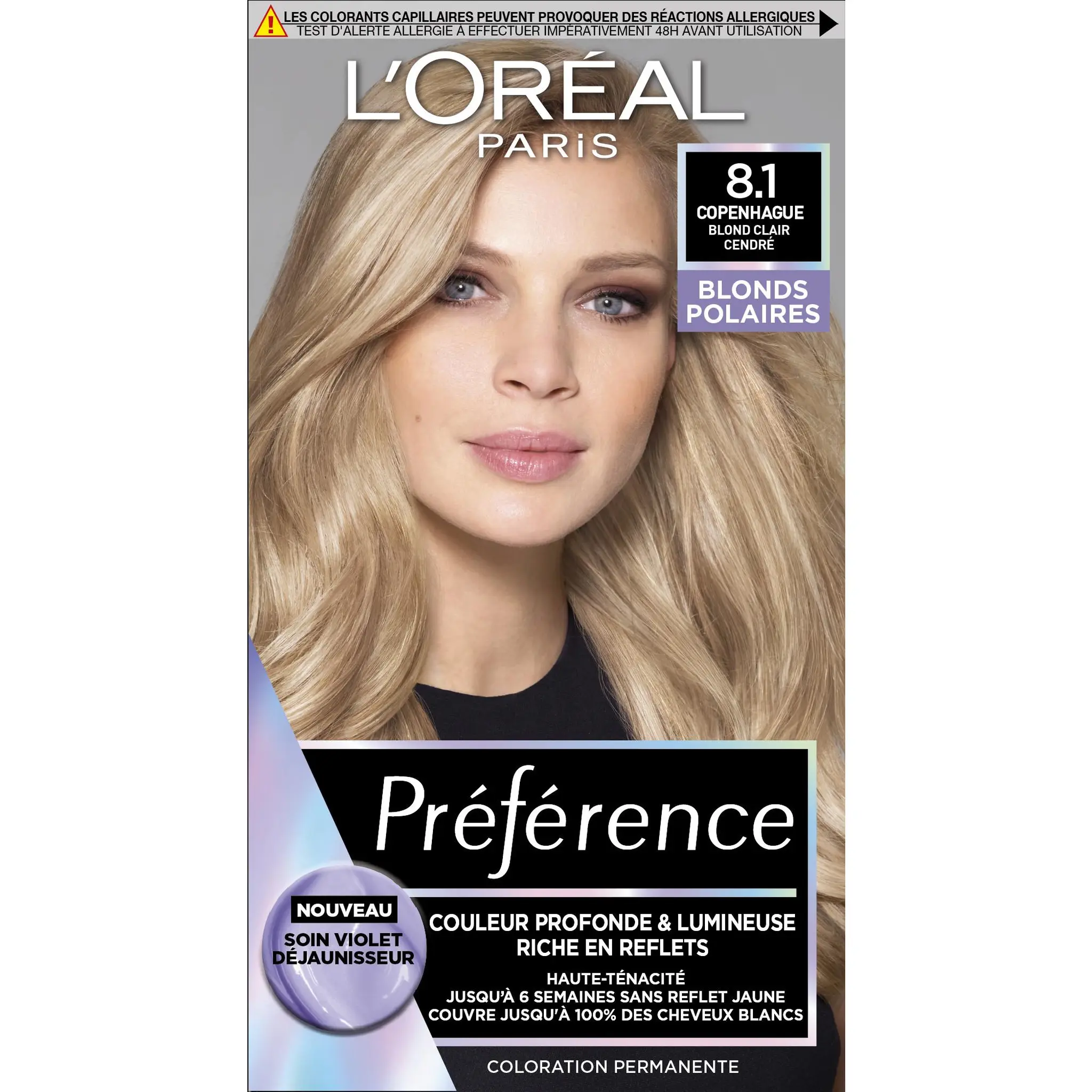 L'OREAL Préférence Coloration permanente blonds polaires 8.1 Copenhague blond clair cendré