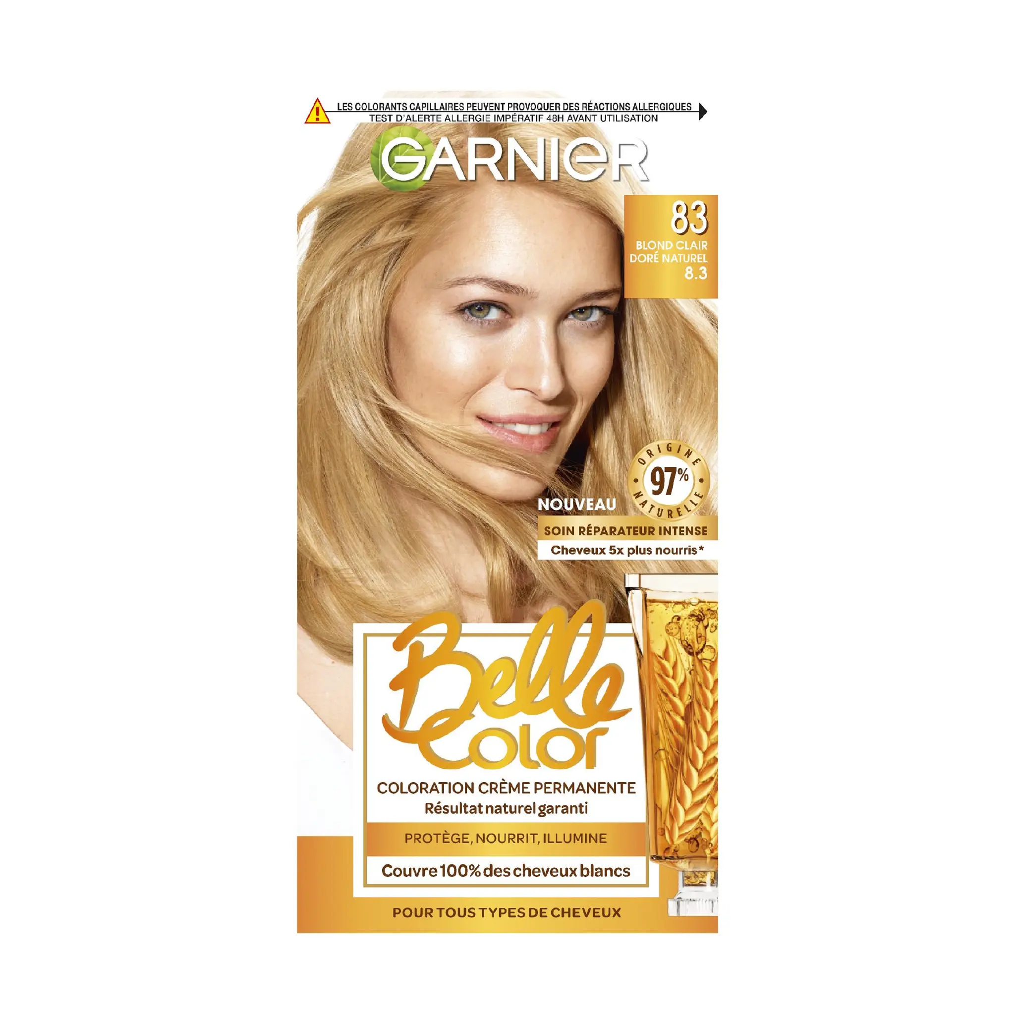 GARNIER Belle color coloration permanente blond clair doré naturel 83