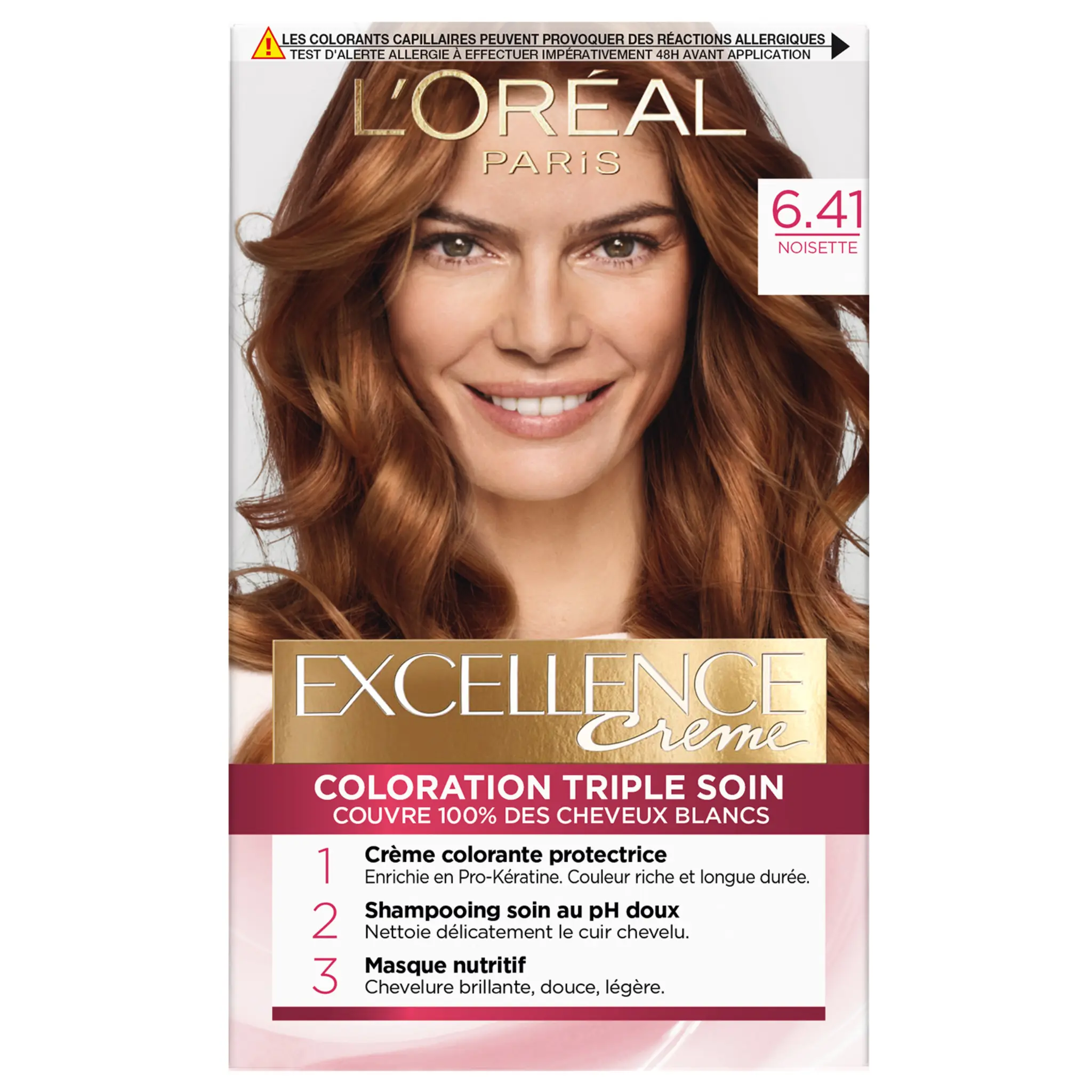 L'OREAL Excellence creme coloration triple soin 6.41 noisette