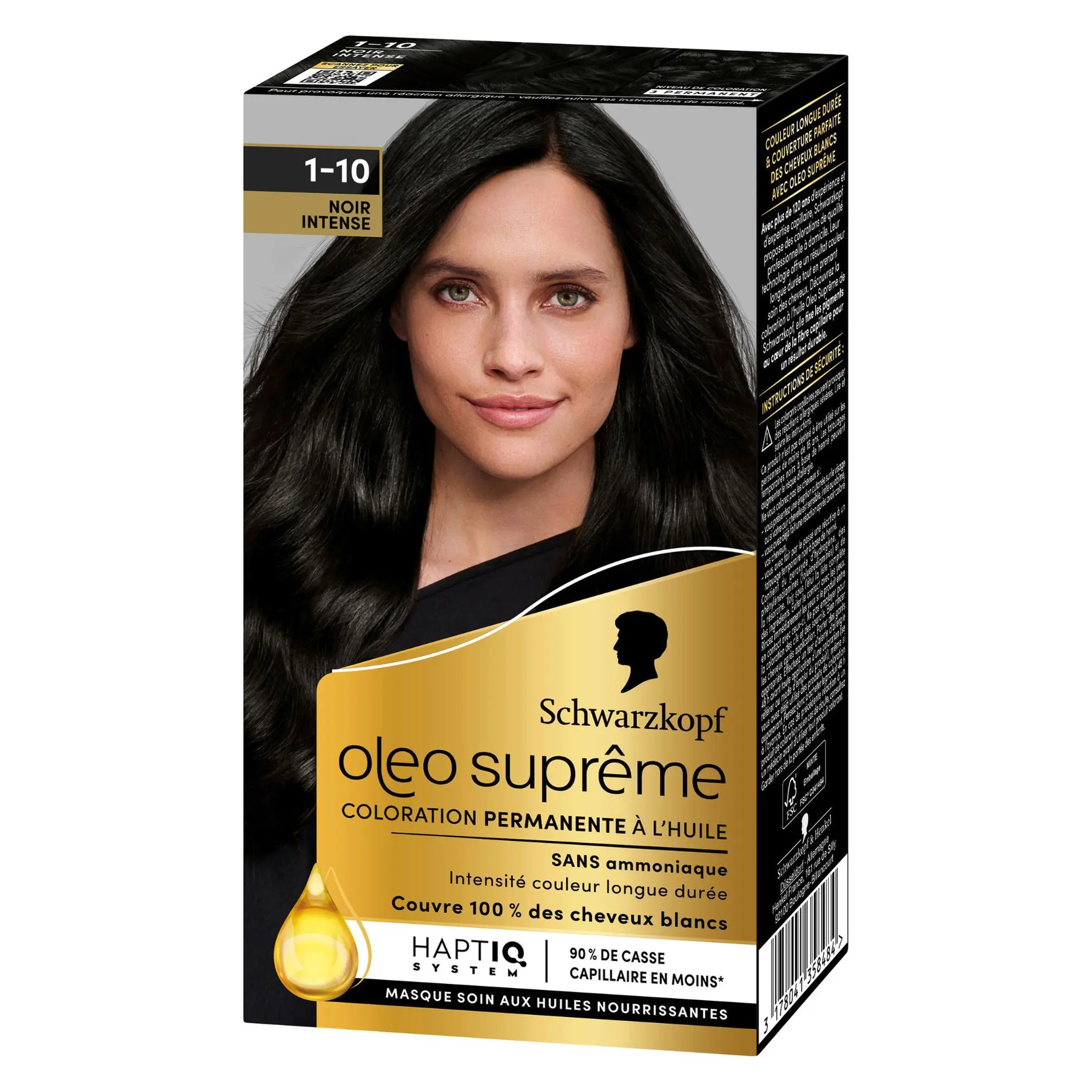 SCHWARZKOPF Oleo supreme coloration permanente à l'huile 1.10 noir intense