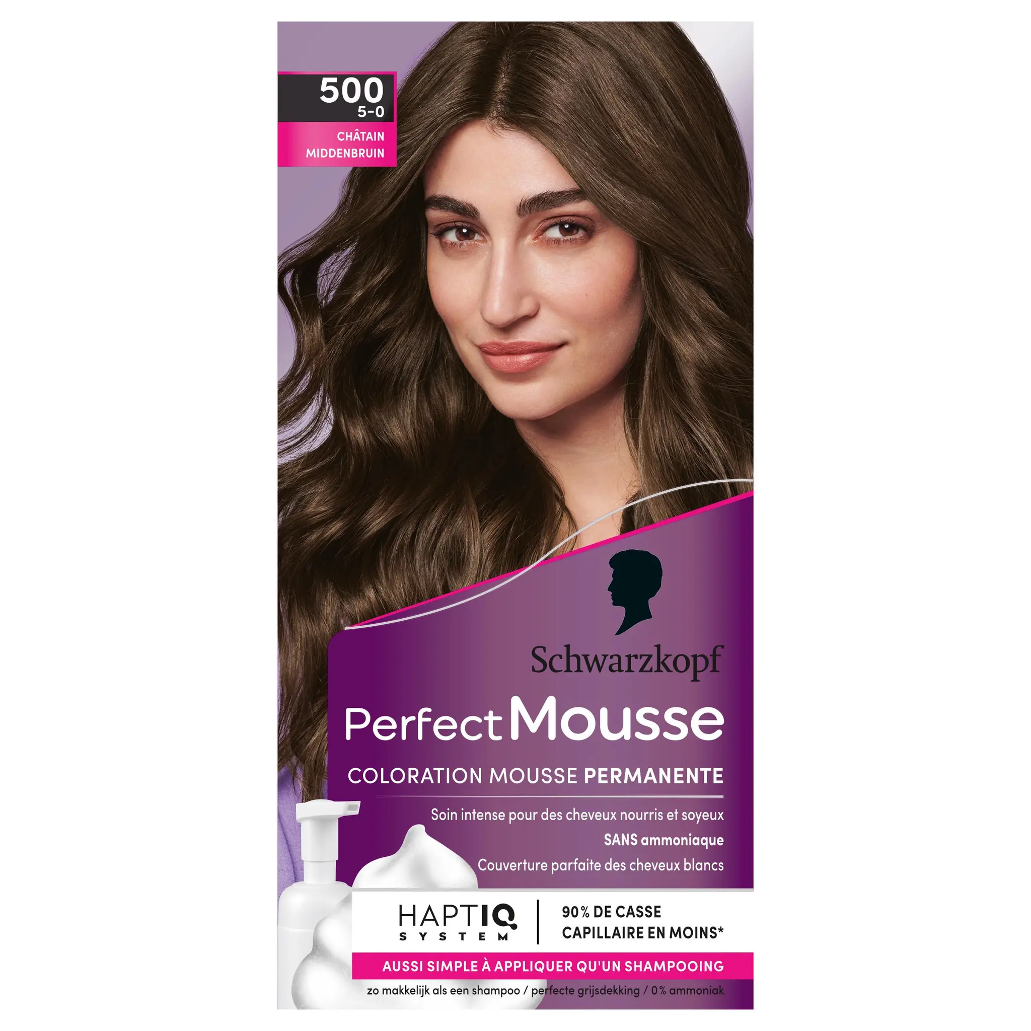 SCHWARZKOPF Perfect Mousse coloration permanente 500 châtain