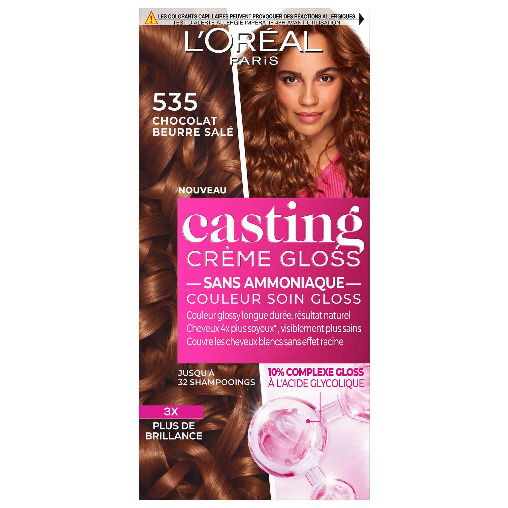 L'OREAL Casting crème gloss Coloration soin aux noisettes sans ammoniaque 535 chocolat