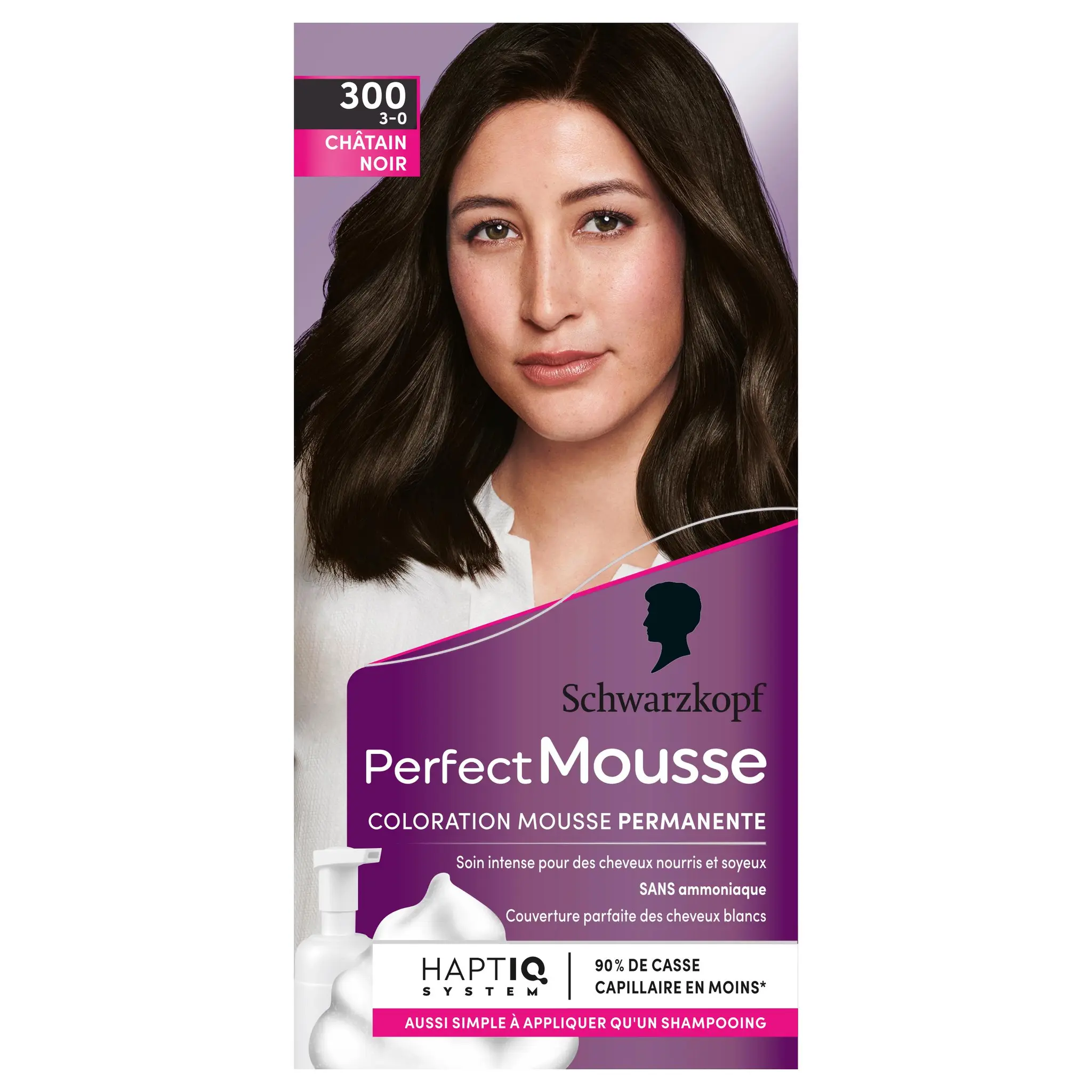 SCHWARZKOPF Perfect Mousse coloration mousse permanente châtain noir 300