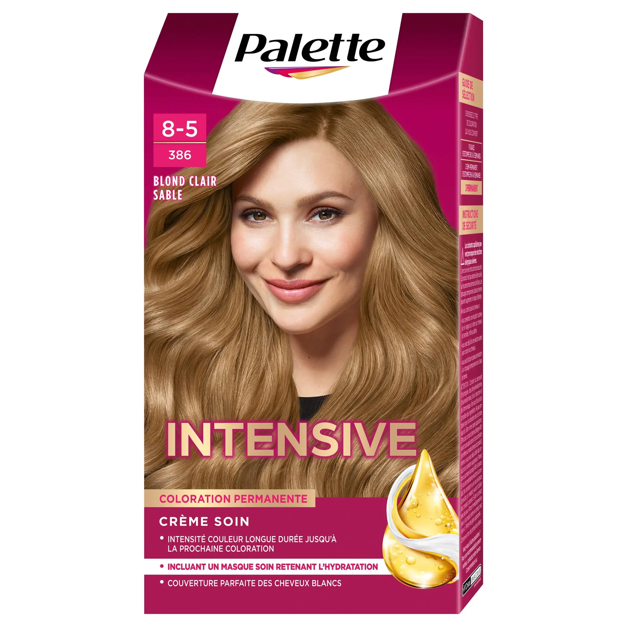 PALETTE Coloration crème soin permanente 386 blond clair sable