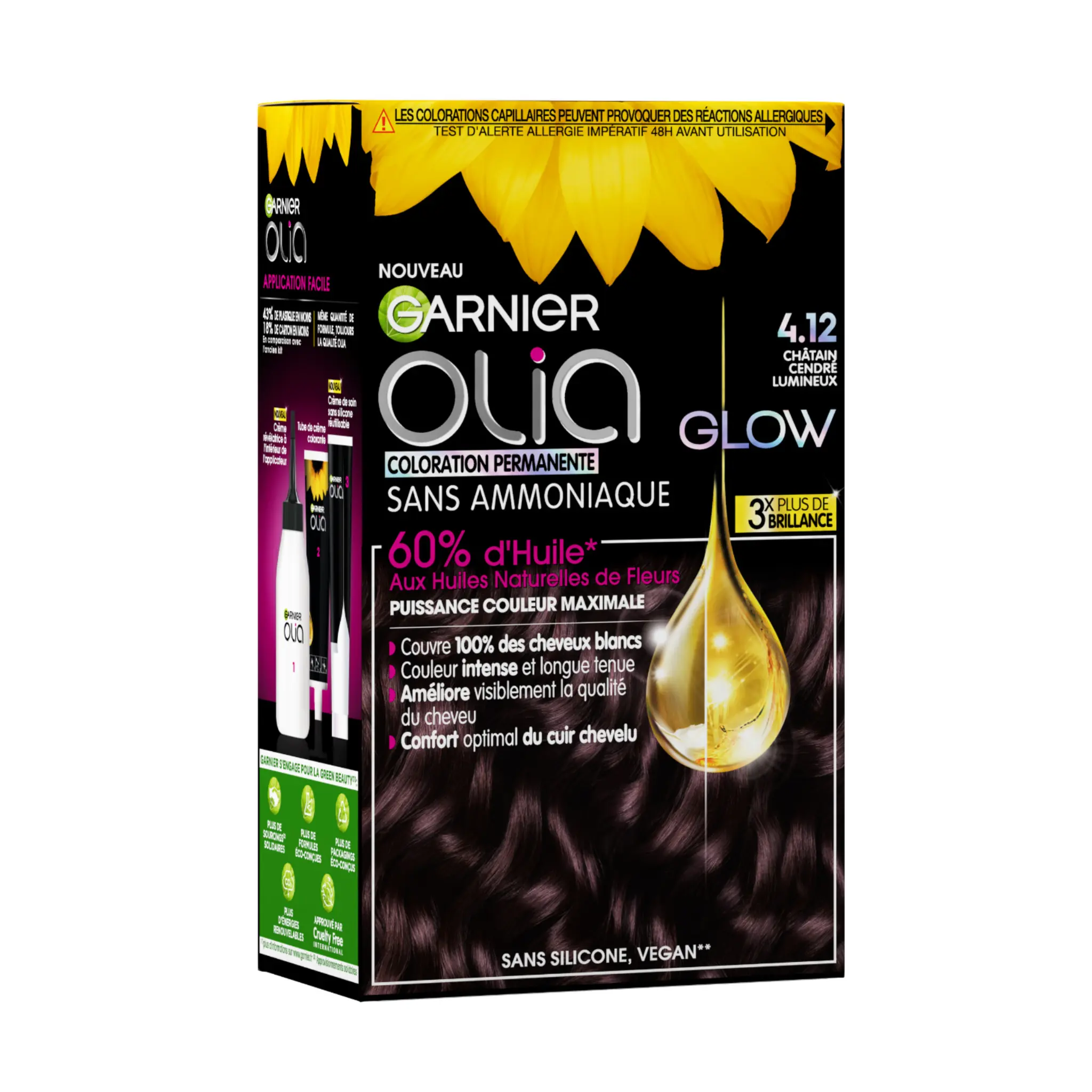 GARNIER Olia Coloration 4.12 châtain cendré lumineux